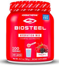 BioSteel Zero Sugar Hydration Mix, Great Tasting Hydration with 5 Essential Electrolytes, Mixed Berry Flavor, 100 Servings per Tub