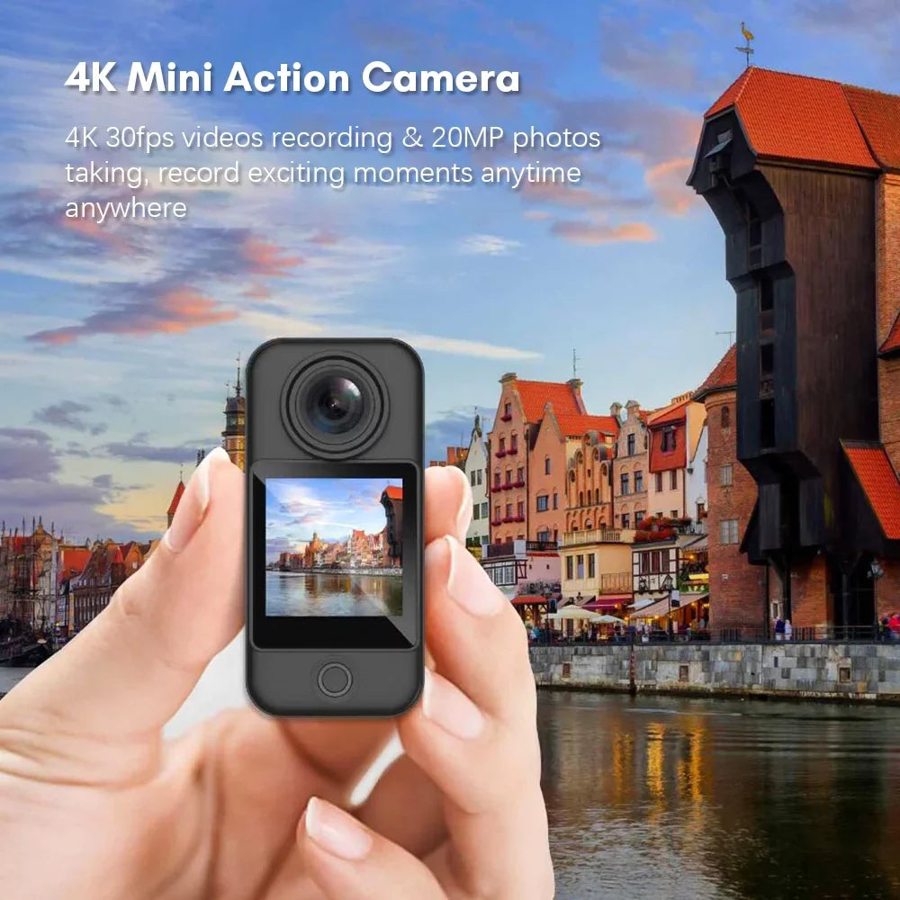 C300 4K 30FPS  5G2.4G WiFi  Dual Touch Control Screens 154° Wide Angle Lens 6- Gyro Stabilization 30M Waterproof Detachable Battery with an Extra Module