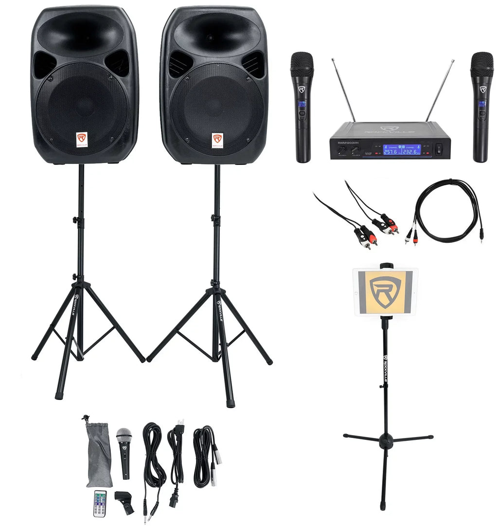 Rockville Dual 12" Android/iphone/ipad/Portable PC/Tablet Pro Karaoke Machine/System