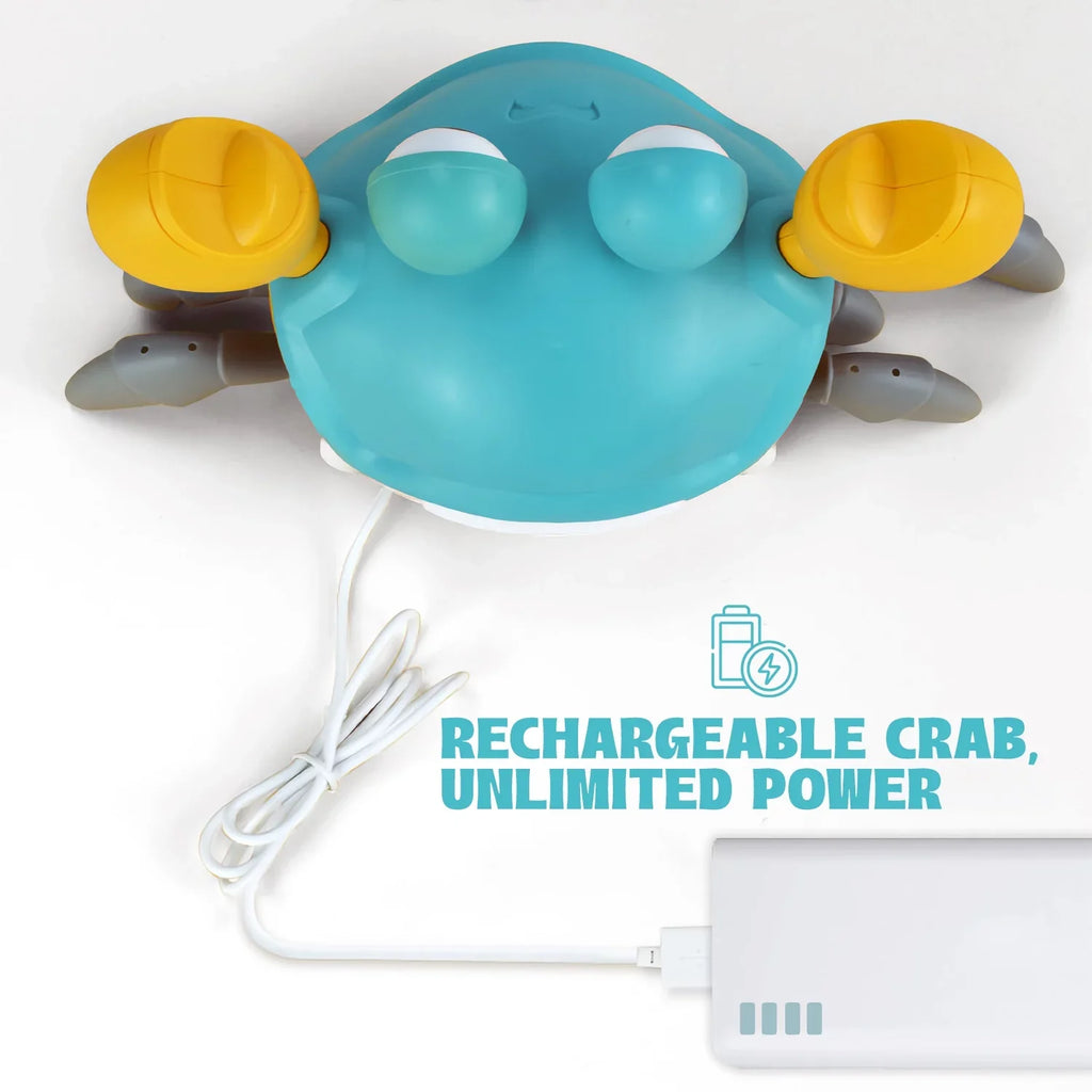 Boxgear Crawling Crab Baby Toy – Tummy Time Toys for Babies – Cute Interactive Baby Toys with Light and Music Functions – Crawling Baby Toy for Sensory Development, Learning