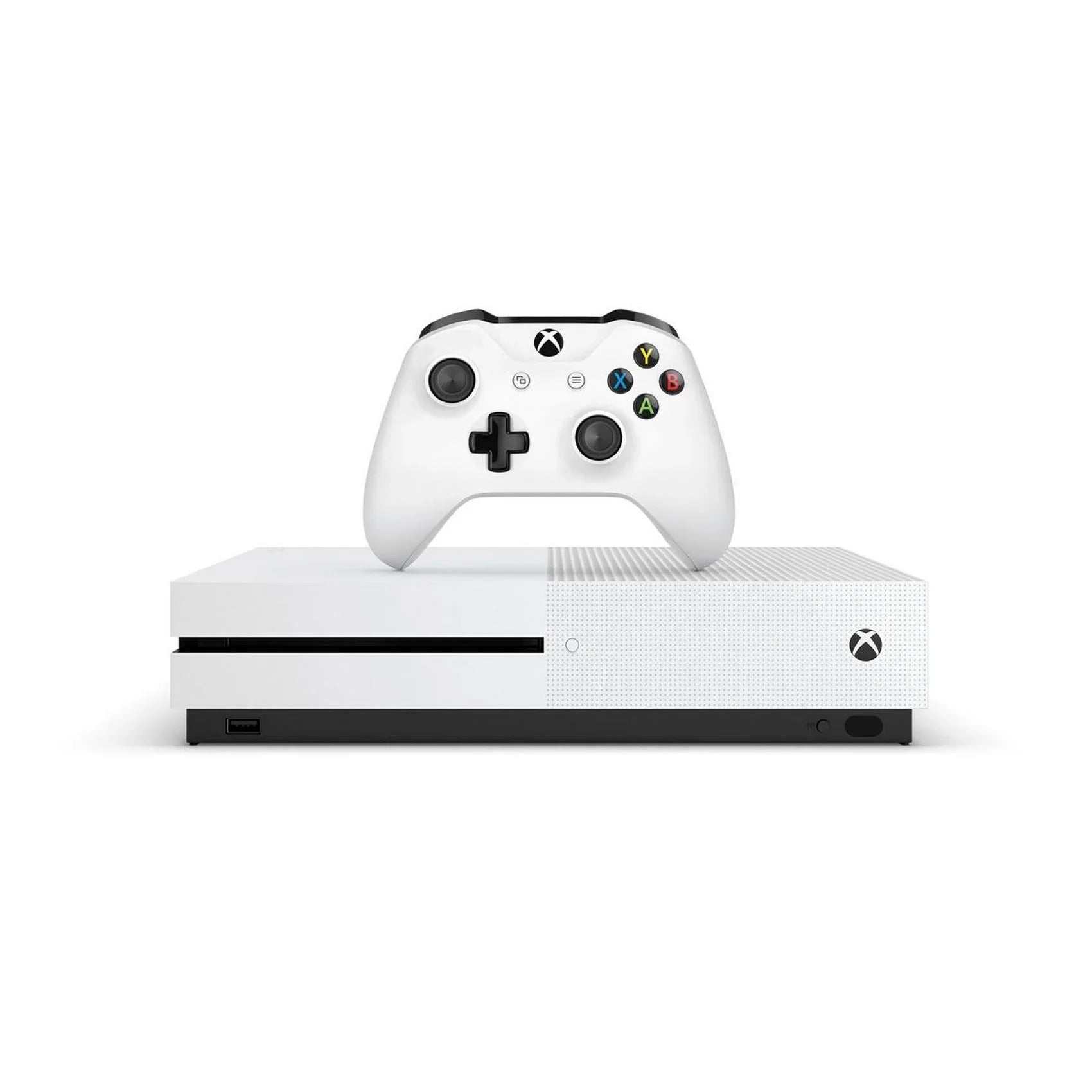 Microsoft Xbox One S 500GB with 2 Controller, 4K Ultra HD White with BOLT AXTION Cleaning Kit Headset Bundle Like New
