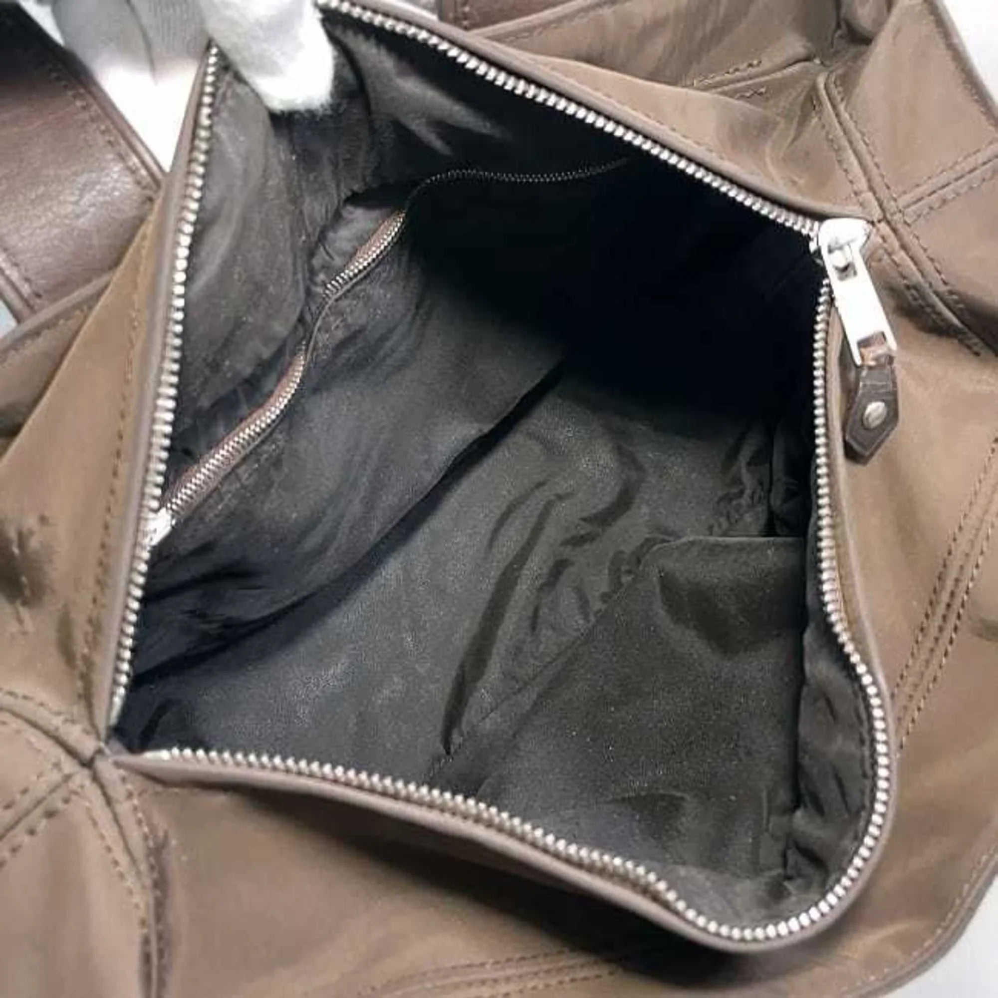 Pre-Owned Hermes Tote Bag Acapulco PM Brown Silver Handbag Nylon Leather HERMES Women's (Fair)