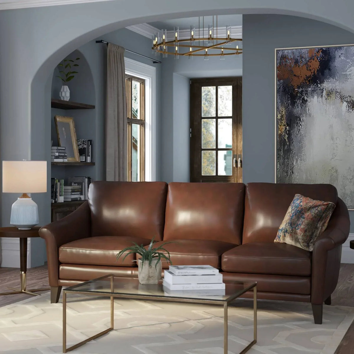 Homestock Seaside Style 1 Genuine Midcentury Modern Sofa