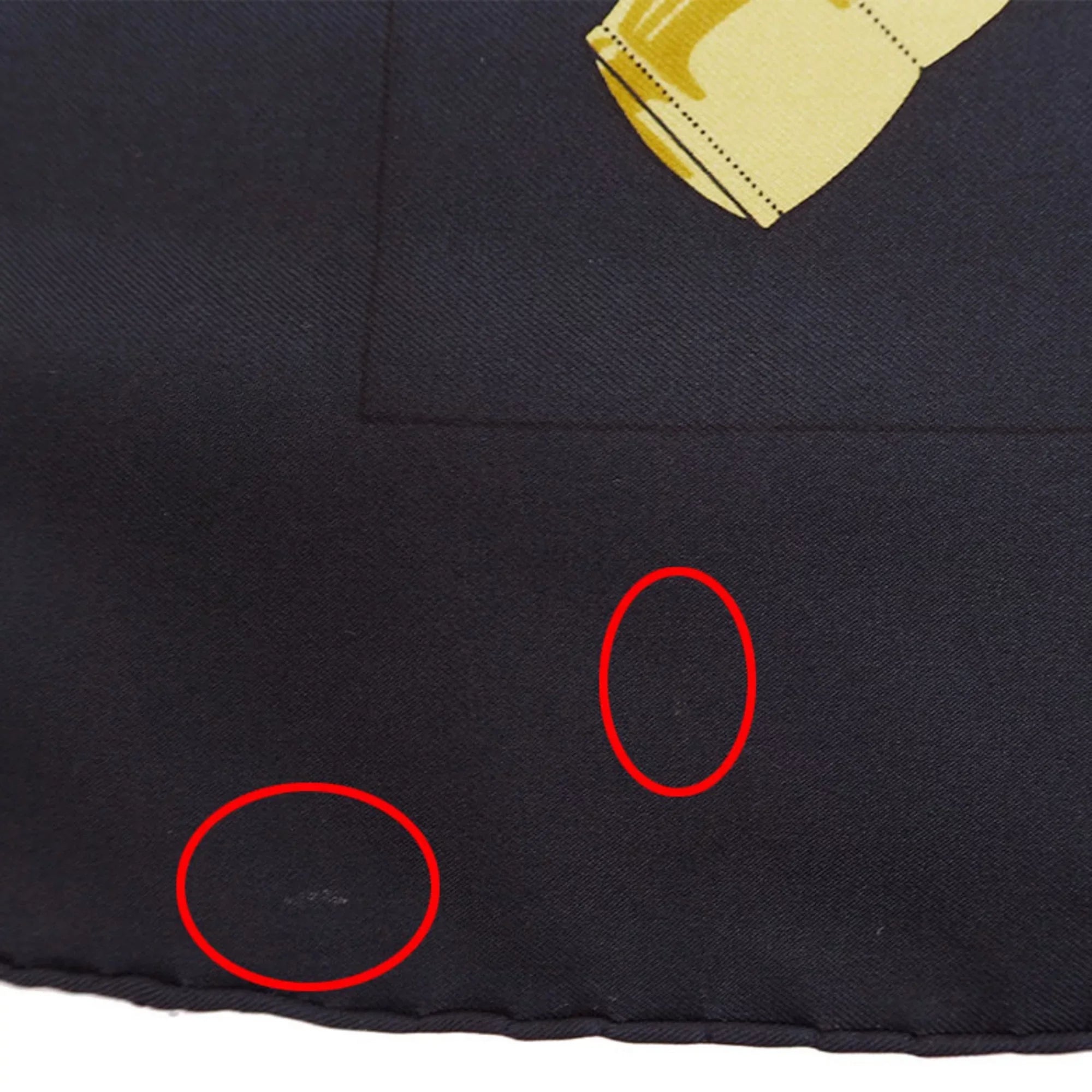 Pre-Owned HERMES Hermes Carre 90 Eperon d'or Golden Spur Pellier Black x Yellow H.d'ORiGNY Scarf Muffler (Good)