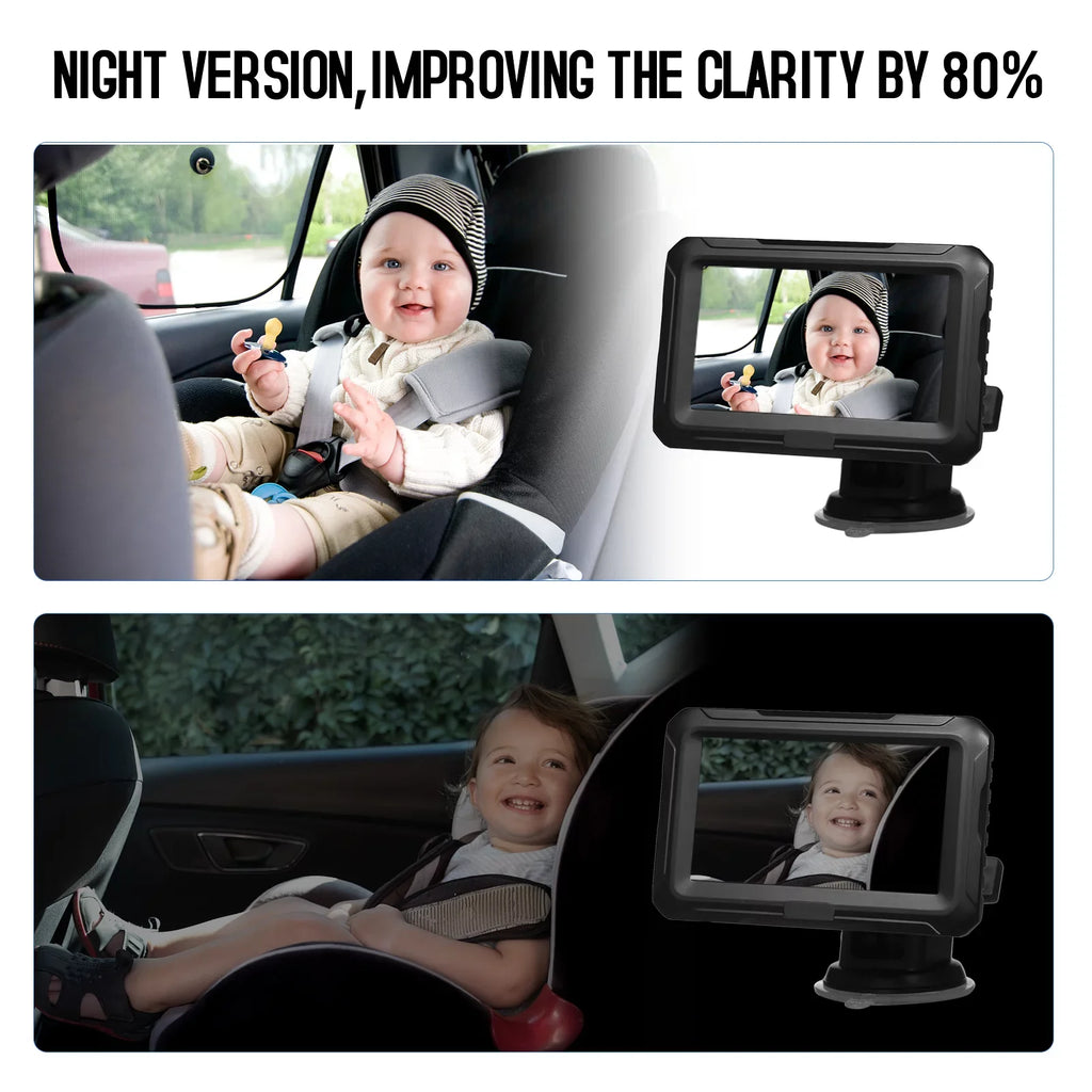 ammoon Invigilator Baby Car Mirror, Night Vision Monitor with 4.3'' Screen Wide View Angle, Picture Clarity