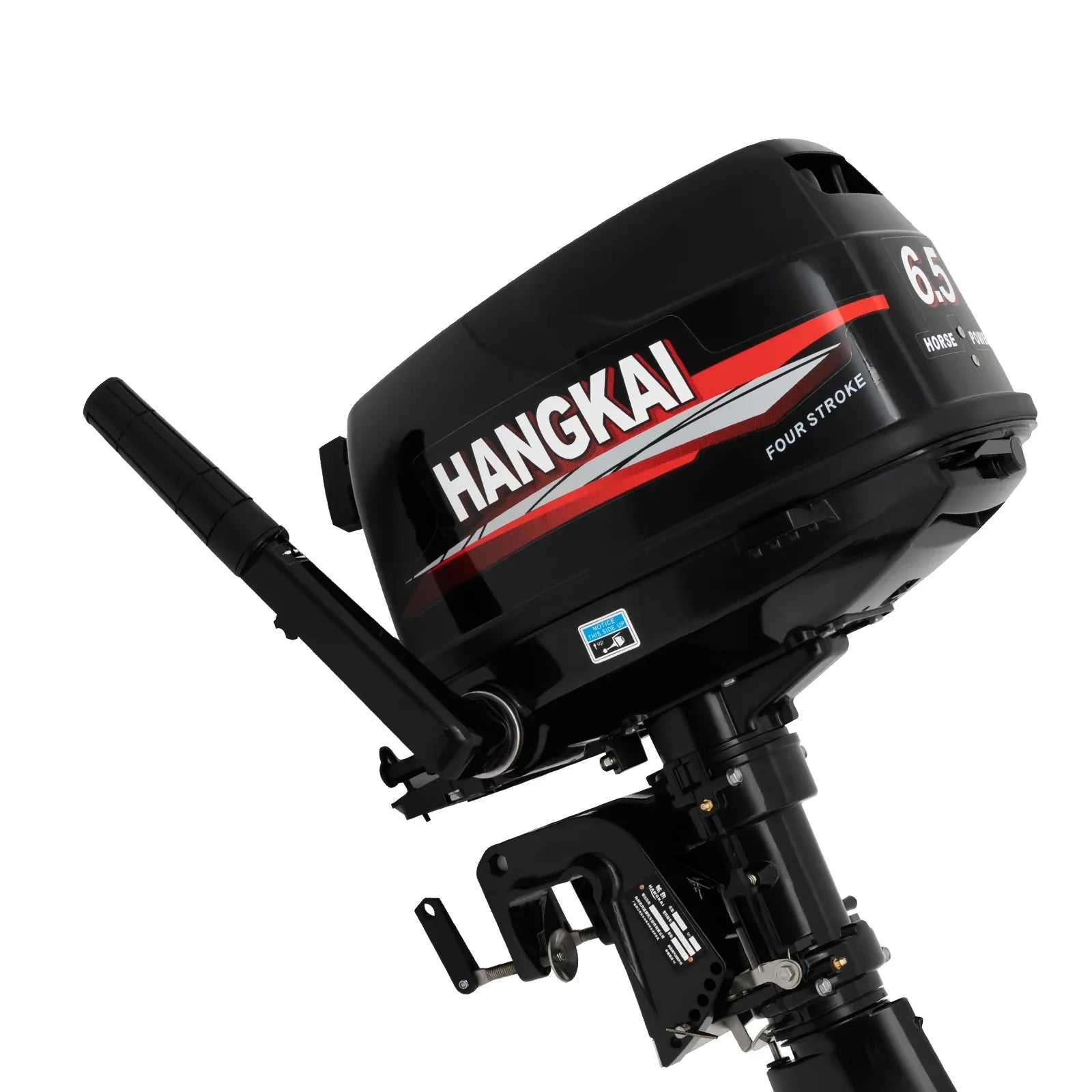 Anqidi 6.5HP 4 Stroke Outboard Motor 123CC Heavy Duty Boat Engine with Single Cylinder Water Cooling System & CDI Ignition Tiller Control Max 6000r/min