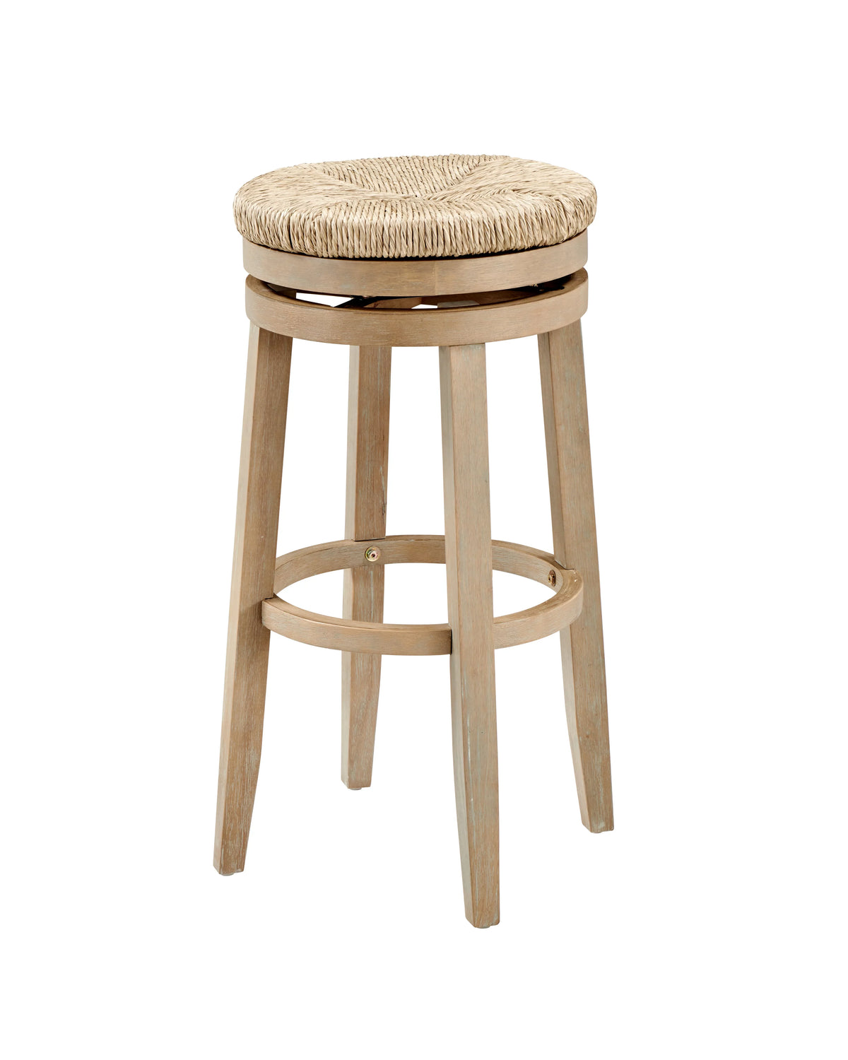 Morgan 31.5" Backless Bar Stool with Swivel, Natural with Natural Rush