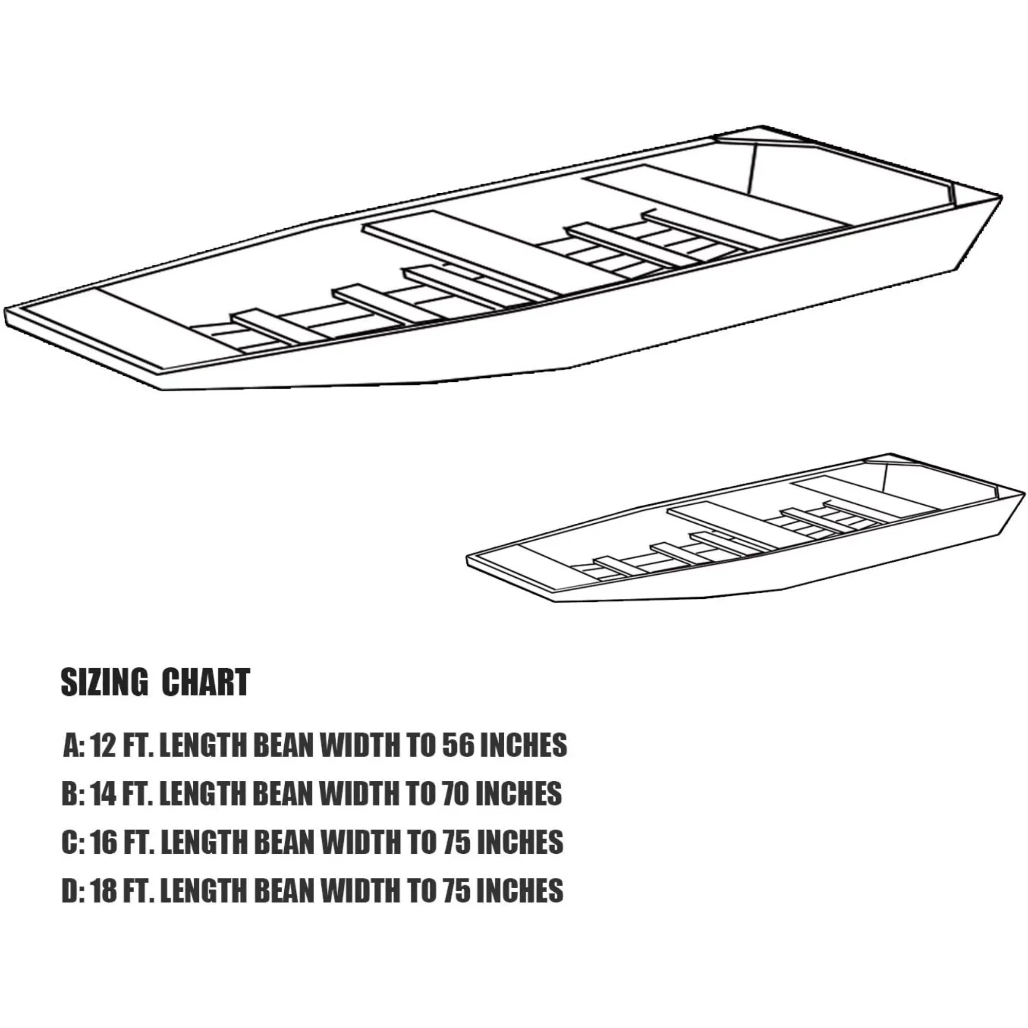 Goodsmann Jon Boat Covers Silvery Gray Water Resistant Trailerable 9921-0152-21( A, 12' L, 56"W )