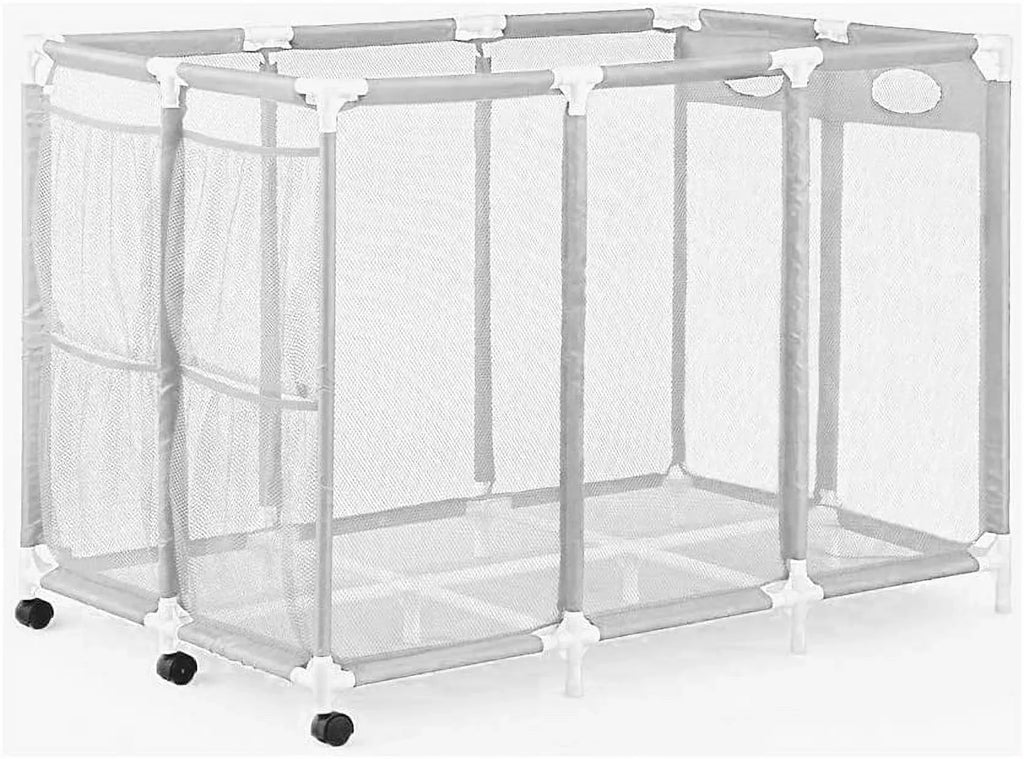 Essentially Yours Pool Noodles Holder, Toys, Floats, Balls and Floats Equipment Mesh Rolling Storage Organizer Bin,, Extra-Large, (47.2" W x 30.2" L x 34" H), White Style 455119