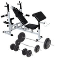 Aibecy Weight Bench with Weight Rack, Barbell and Dumbbell Set 198.4 lb