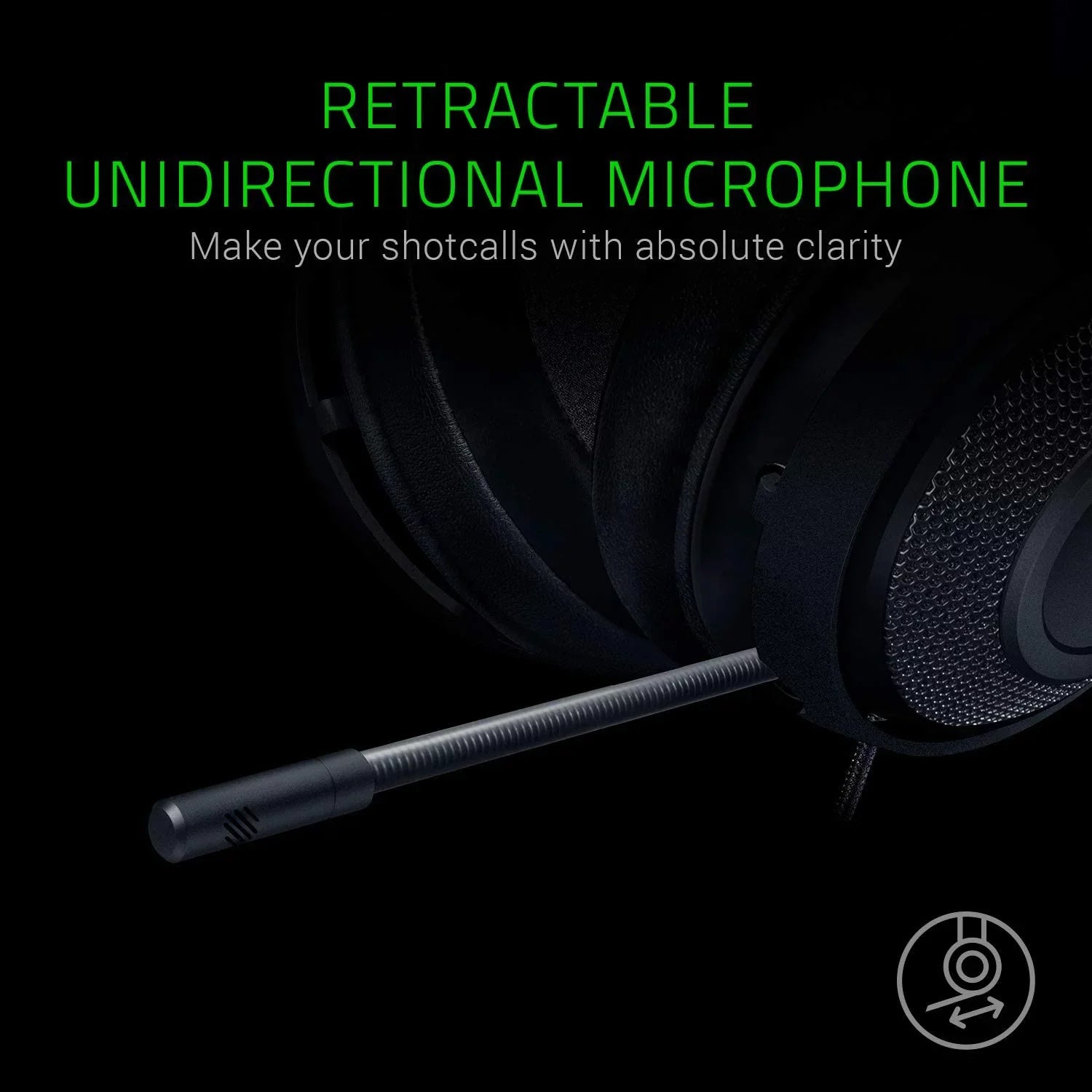 used Razer Kraken Gaming Headset: Lightweight Aluminum Frame, Retractable Noise Isolating Microphone, for PC, PS4, PS5, Switch, Xbox One, Xbox Series X & S, Mobile, 3.5 mm Audio Jack