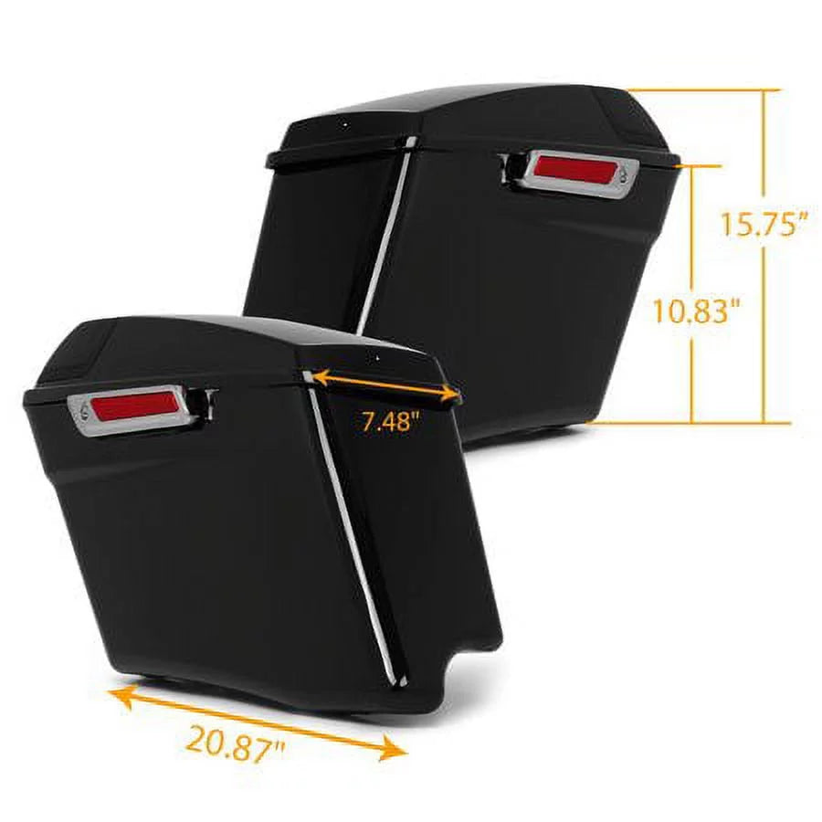 Kojem 5" CVO Hard Saddlebags w/Speaker Grills for Harley Touring Glide 14 15 16 17 18 19 20 21 22 23 with Audio Cover