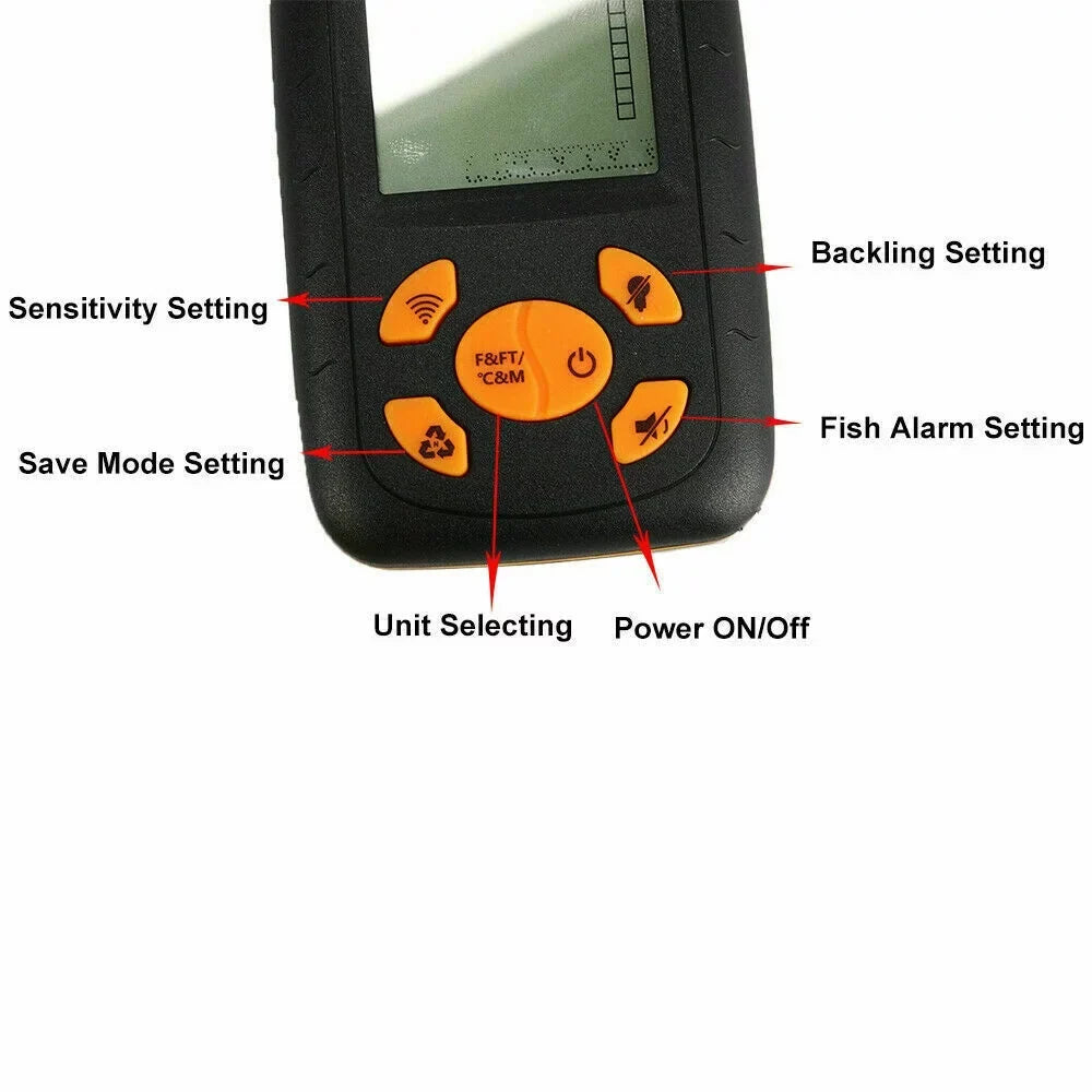 Jahy2Tech Portable Fish Finder Echo Sonar Alarm Sensor Transducer - Enhance Your Fishing Experience with Advanced Technology