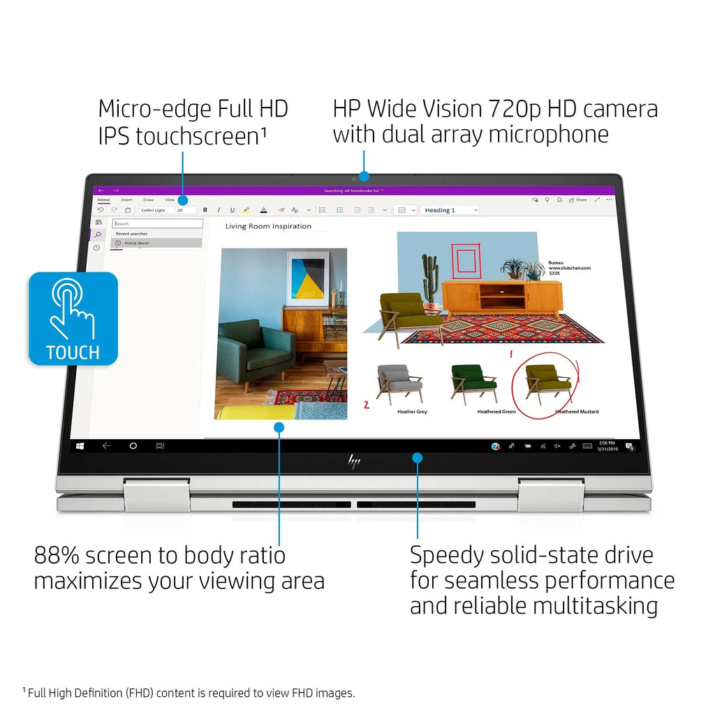 HP 2021 Envy 2-in-1 Portable PC 15.6 inch FHD Touchscreen 11th Gen Processor i5-1135G7 Iris Xe Graphics 16GB DDR4 1TB NVMe SSD WI-FI 6 Win 10 Home Fingerprint Backlit Keyboard w/ 32GB USB
