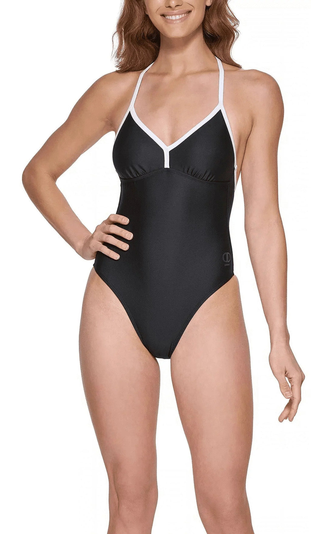 DKNY BLACK T-Back One-Piece Swimsuit, US 2X-Large