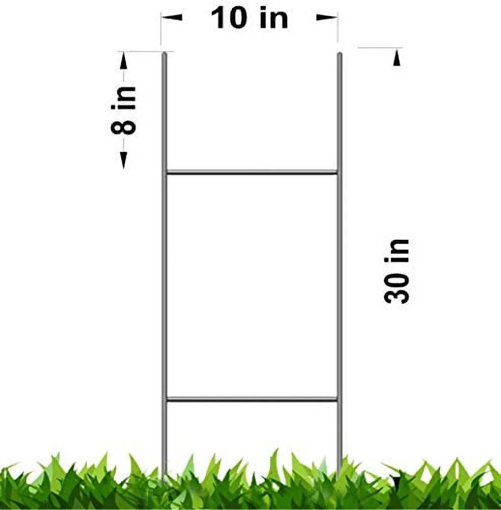 50 Heavy Duty Metal Stake 30 x10 inch Double H-Frame Wire Stakes - Yard Sign Stake - Use with 4mm or 5mm Corrugated Signs, Signs Stake 30'' Tall 10'' Wide, Pack of 50 Pcs (Pkg50StaKe30'')