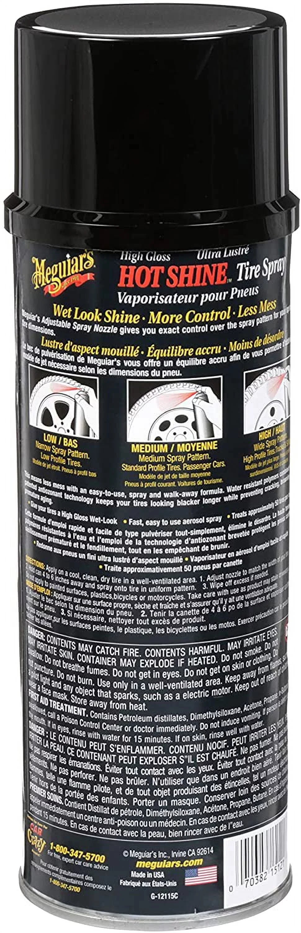 Meguiar's G13815 Hot Shine High Gloss Tire Coating - 15 Oz Spray Can 3