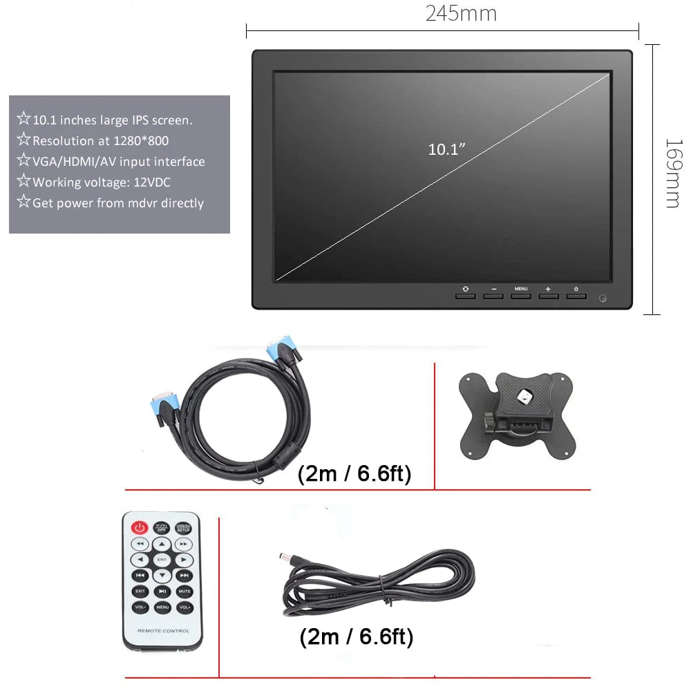 JOINLGO 4 Channel H.264 2.0MP 1080P AHD Mobile Vehicle Car DVR MDVR Video Recorder Kit with Night Vision Waterproof Side Front Rear View Car Camera 10 inches Screen
