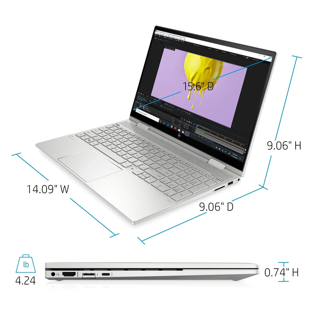 HP 2021 Envy 2-in-1 Portable PC 15.6 inch FHD Touchscreen 11th Gen Processor i5-1135G7 Iris Xe Graphics 16GB DDR4 1TB NVMe SSD WI-FI 6 Win 10 Home Fingerprint Backlit Keyboard w/ 32GB USB