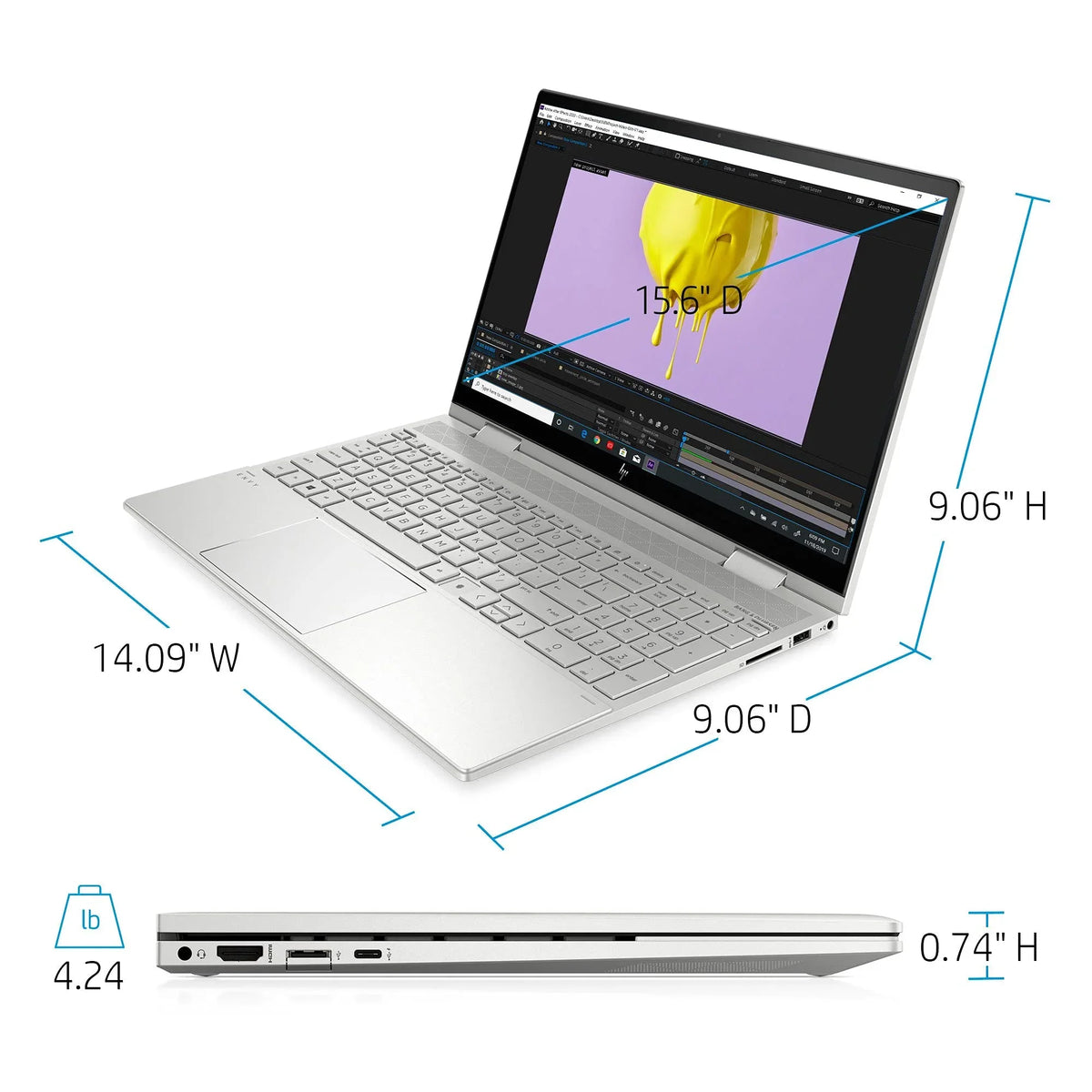 HP 2021 Envy 2-in-1 Portable PC 15.6 inch FHD Touchscreen 11th Gen Processor i5-1135G7 Iris Xe Graphics 16GB DDR4 1TB NVMe SSD WI-FI 6 Win 10 Home Fingerprint Backlit Keyboard w/ 32GB USB