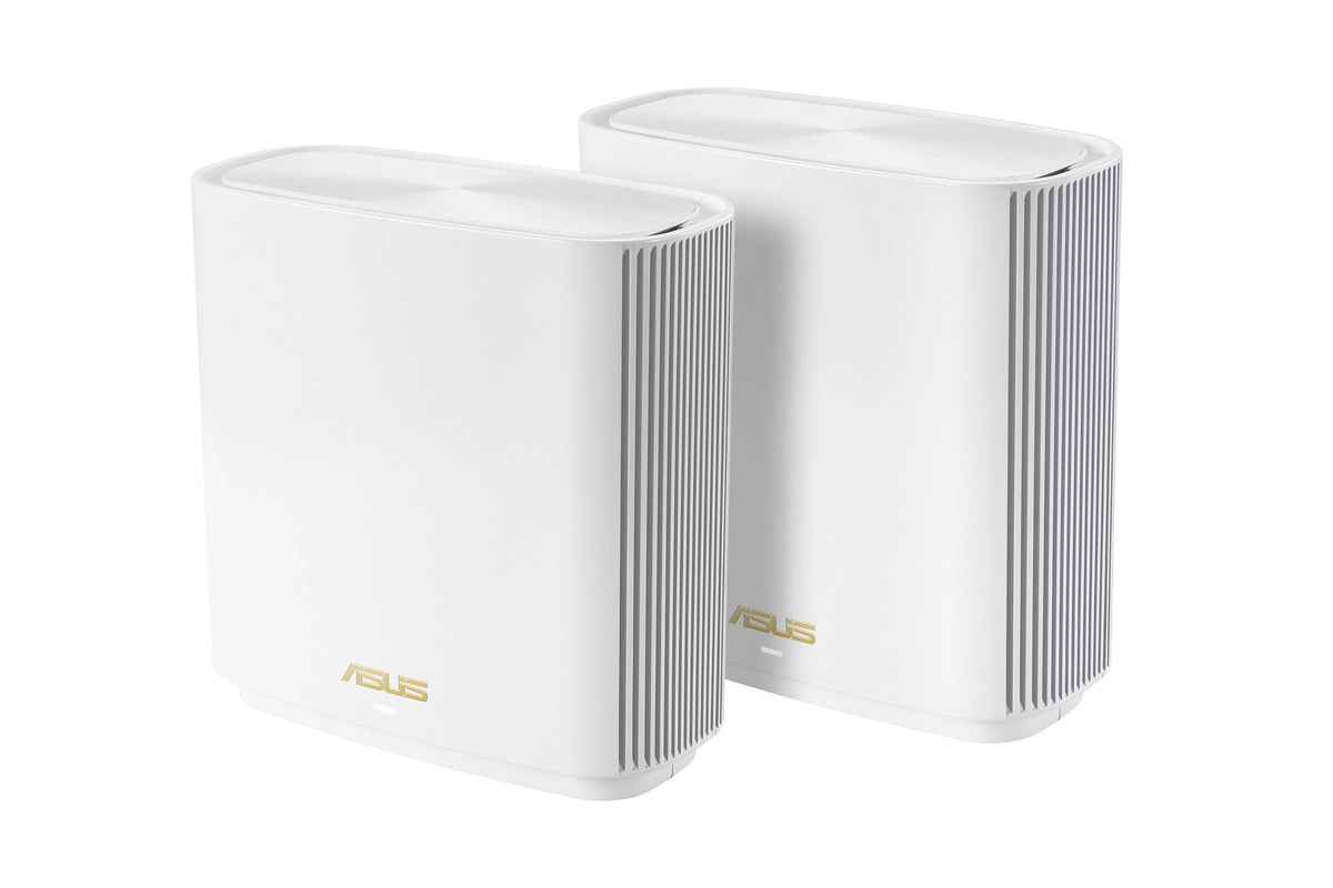 ASUS ZenWiFi AX Whole-Home Tri-band Mesh WiFi 6 System (XT8-WHITE)-2 pack, Coverage up to 5,500 sq.ft/6+rooms, 6.6Gbps, 3 SSIDs, life-time free network security and parental controls, 2.5G port