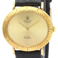 Pre-Owned ROLEX Cellini 18K Gold Leather Hand-Winding Mens Watch 4083 BF558282 (Good)