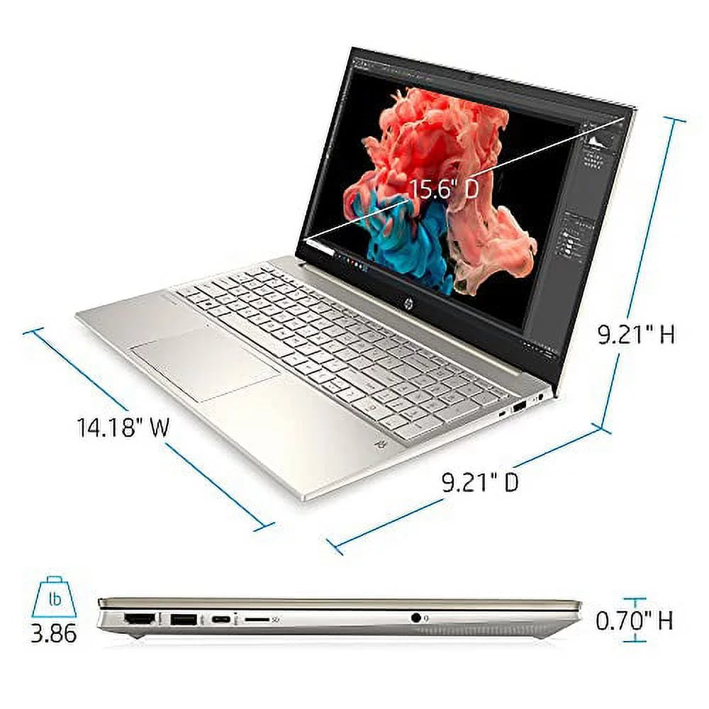 HP Pavilion 15-EG00 Computer 2021 New, 15.6" FHD IPS Touchscreen, Microprocessor i7-1165G7 4-Core, Iris Xe Graphics, 64GB DDR4, 2TB SSD, Backlit Keyboard, Wi-Fi 6, Card Reader, Win10 Pro, COU 32GB USB