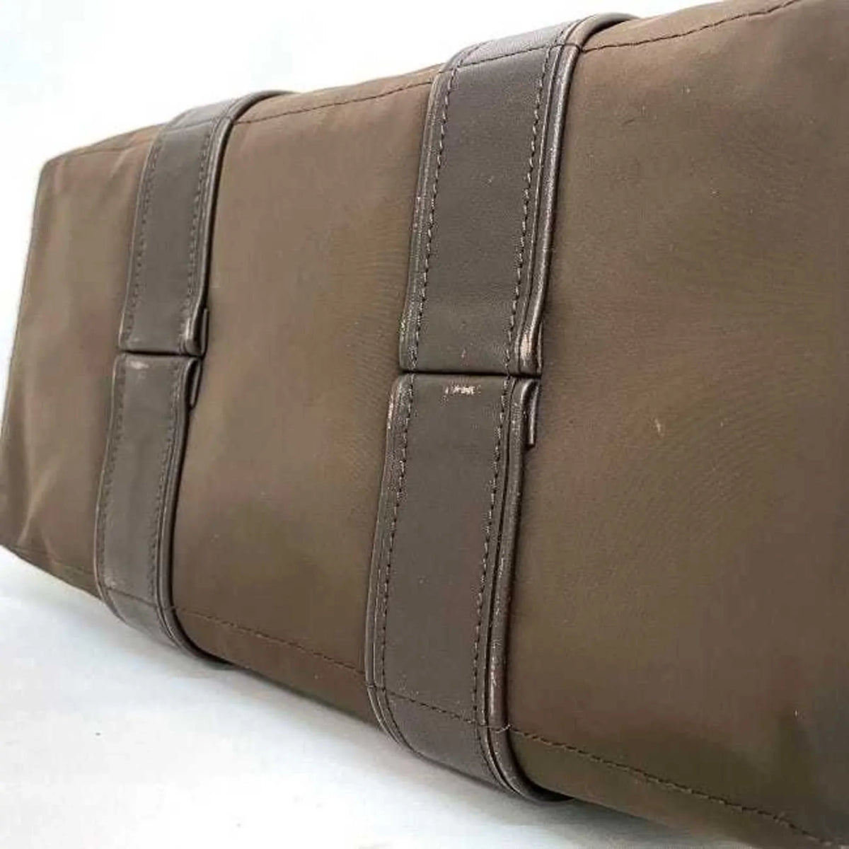 Pre-Owned Hermes Tote Bag Acapulco PM Brown Silver Handbag Nylon Leather HERMES Women's (Fair)