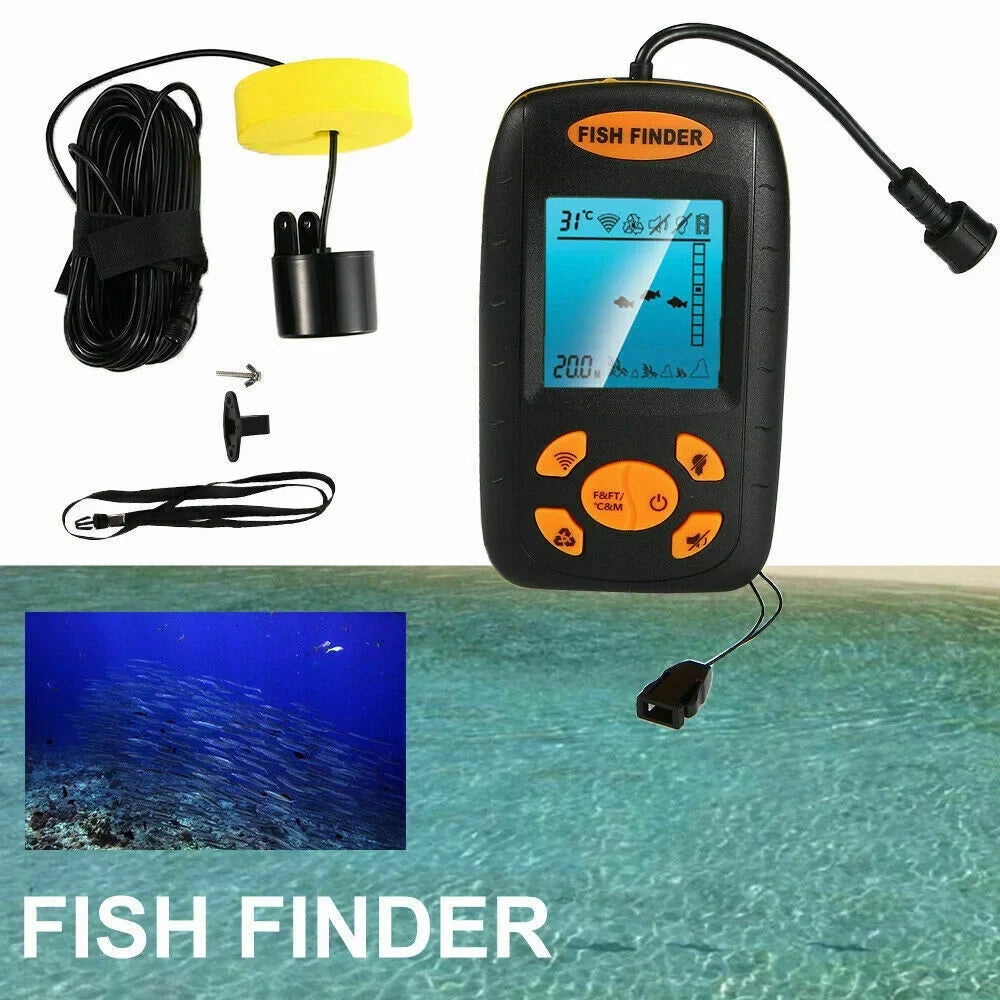 Jahy2Tech Portable Fish Finder Echo Sonar Alarm Sensor Transducer - Enhance Your Fishing Experience with Advanced Technology