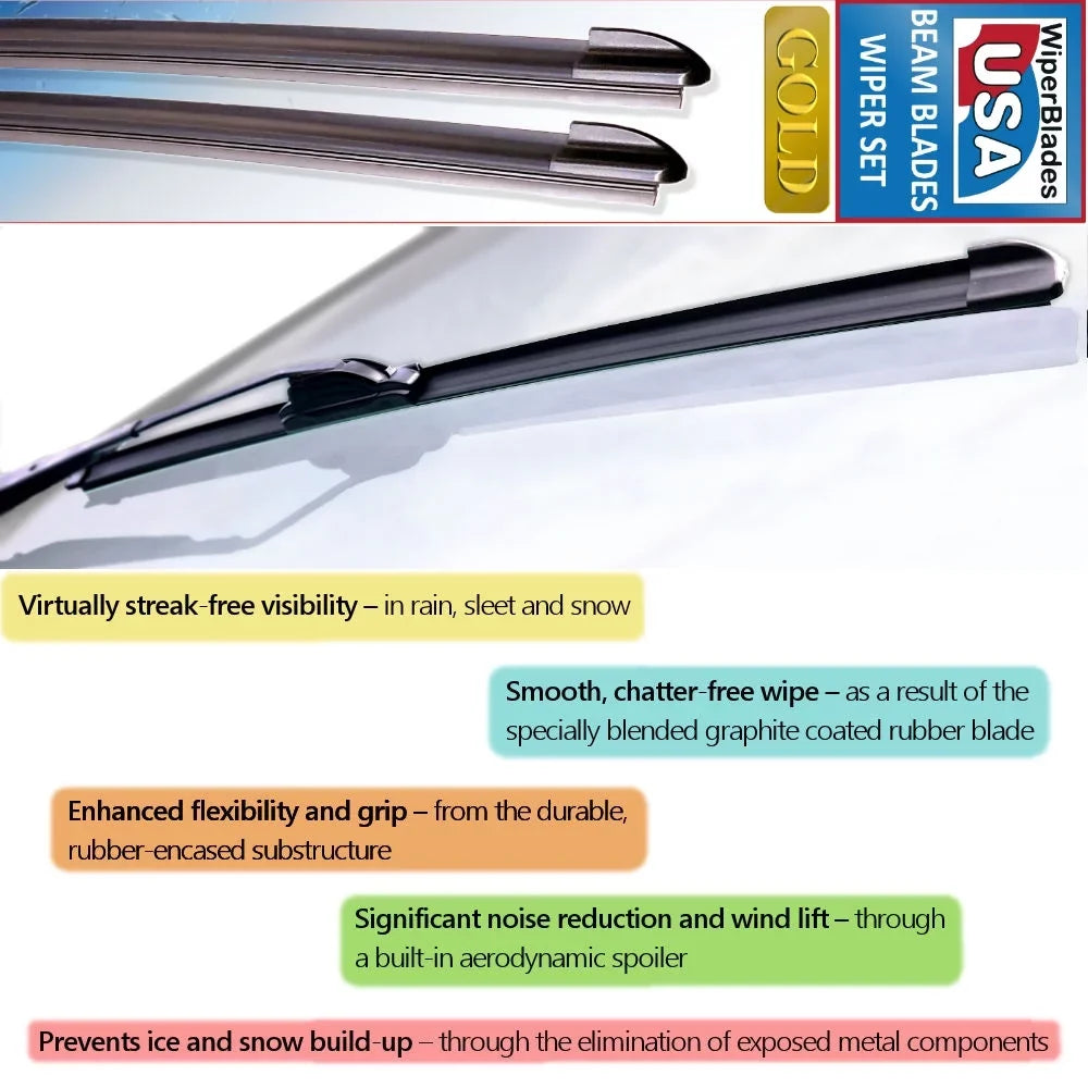 2019 Subaru Outback Beam Wiper Blades Wipers WBUSA (Set of 3) w/Rear Wiper