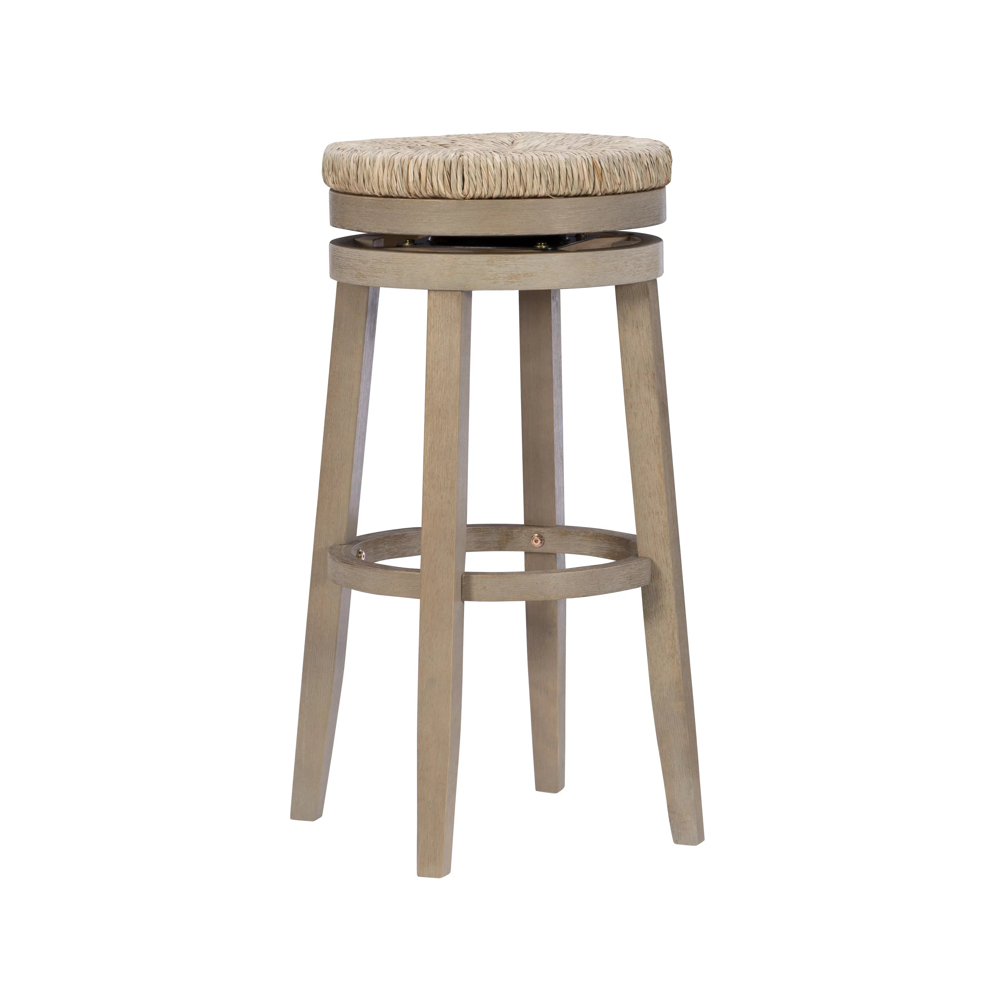Morgan 31.5" Backless Bar Stool with Swivel, Natural with Natural Rush
