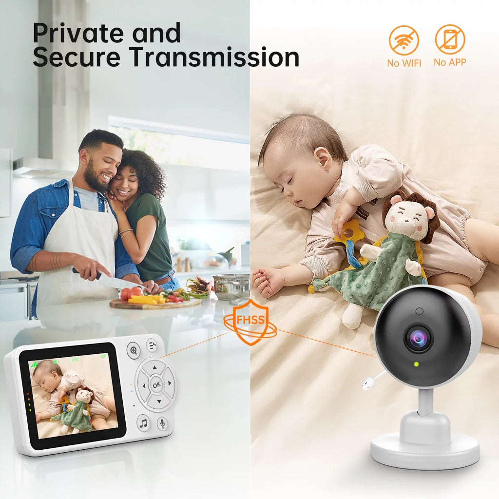 Fixdono Baby Monitor with Camera and Audio, Video Baby Monitor, Night Vision, 2-Way Talk, 480P