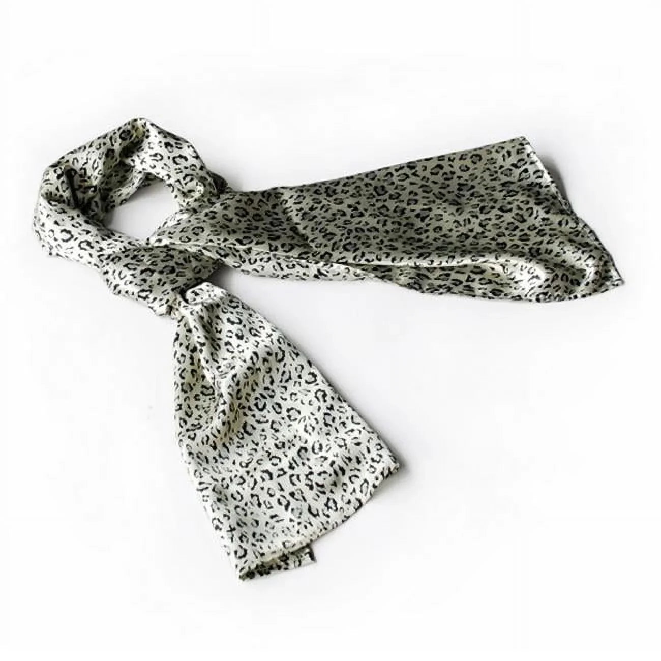 Blancho  Ivory Leopard Animal Print Elegant Exquisitely Soft Silk Scarf/Wrap/Shawl - Large