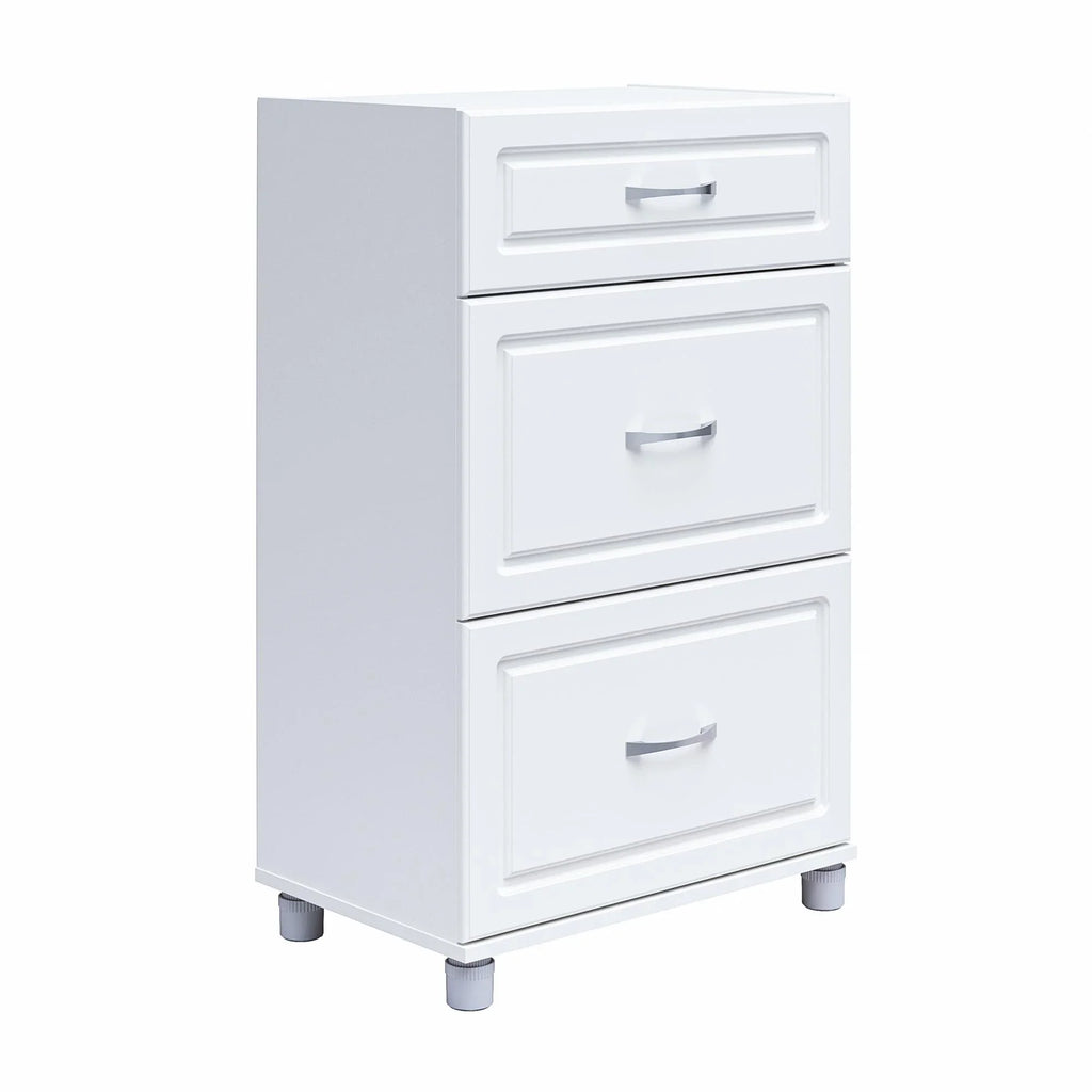 Systembuild Evolution Kendall 24" 3 Drawer Base Garage Storage Cabinet, White