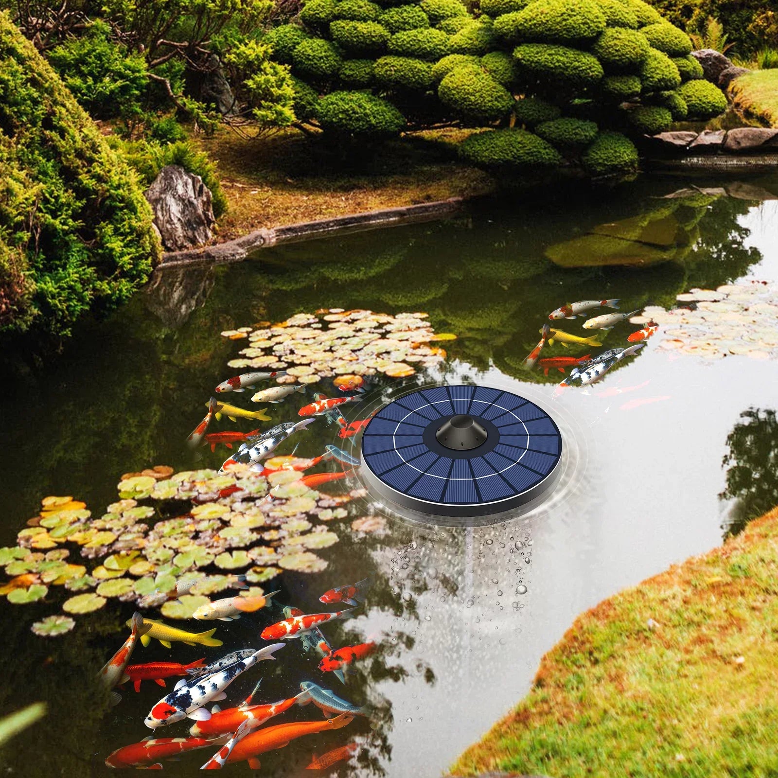 Pristin Instrument,Pond Aerator Pump Air Bubble Air Bubble Stone Aerator Pump Air Stone Water Pond Aerator Fish Tank Small Pond Water Bubble Stone Water Tank Small Pond Solar mewmewcat Rookin