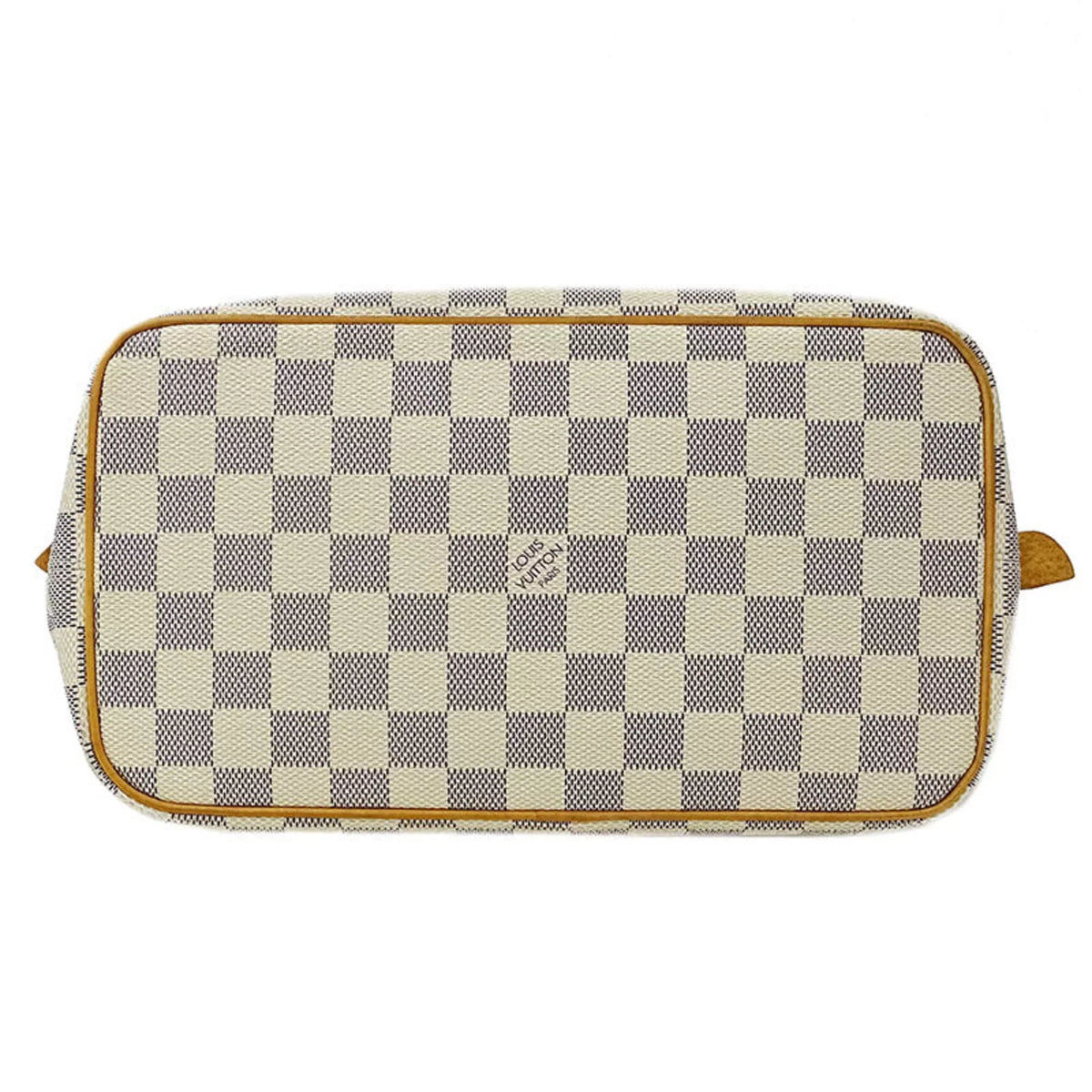 Authenticated Used Louis Vuitton LOUIS VUITTON Bag Damier Azul Ladies Tote Handbag Saleya PM N51186 White Gray
