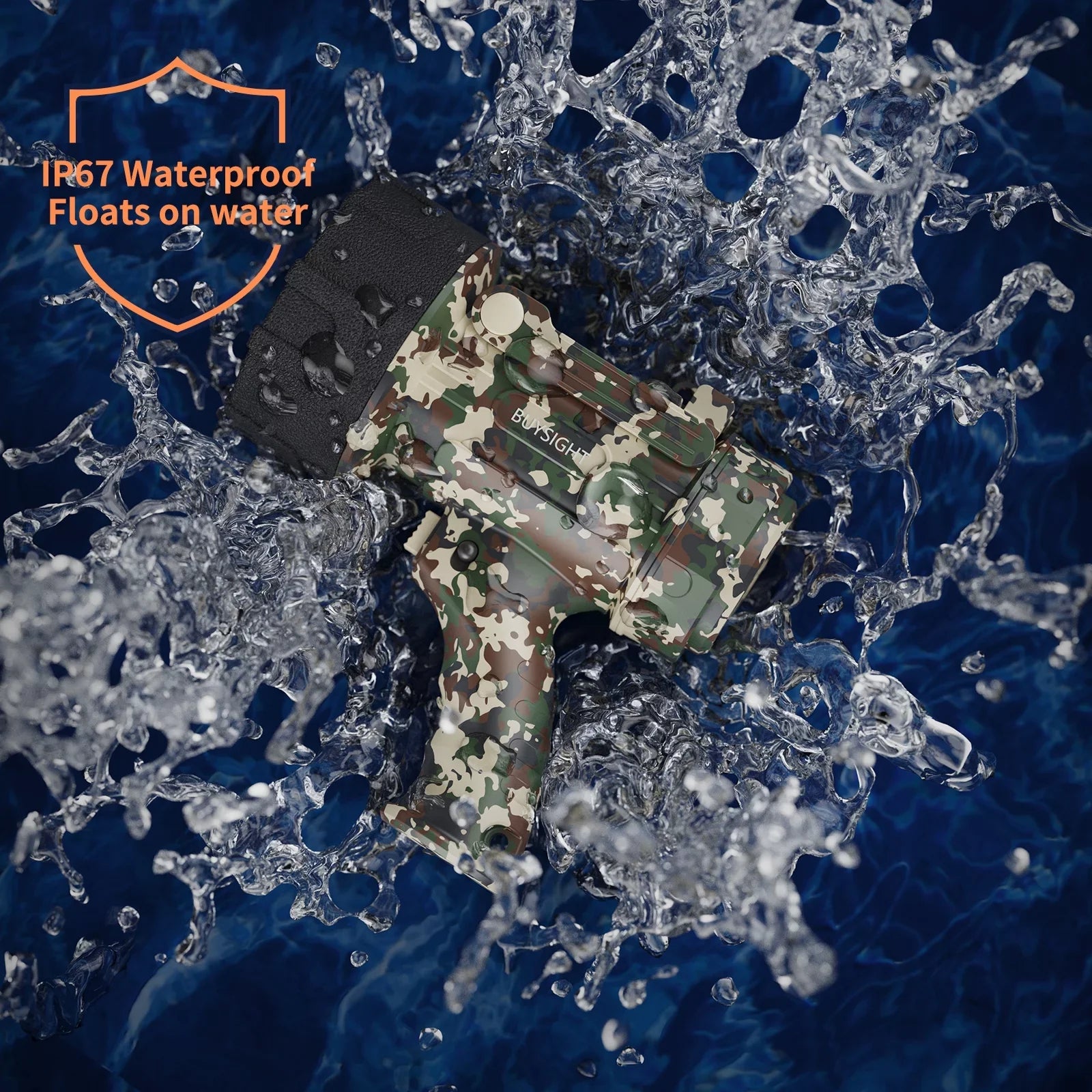 BUYSIGHT Rechargeable Spotlight Flashlight,120000 lumens Hand held Spotlight Waterproof Flashlight Hunting Lamp with red Filter (Camouflage Green)