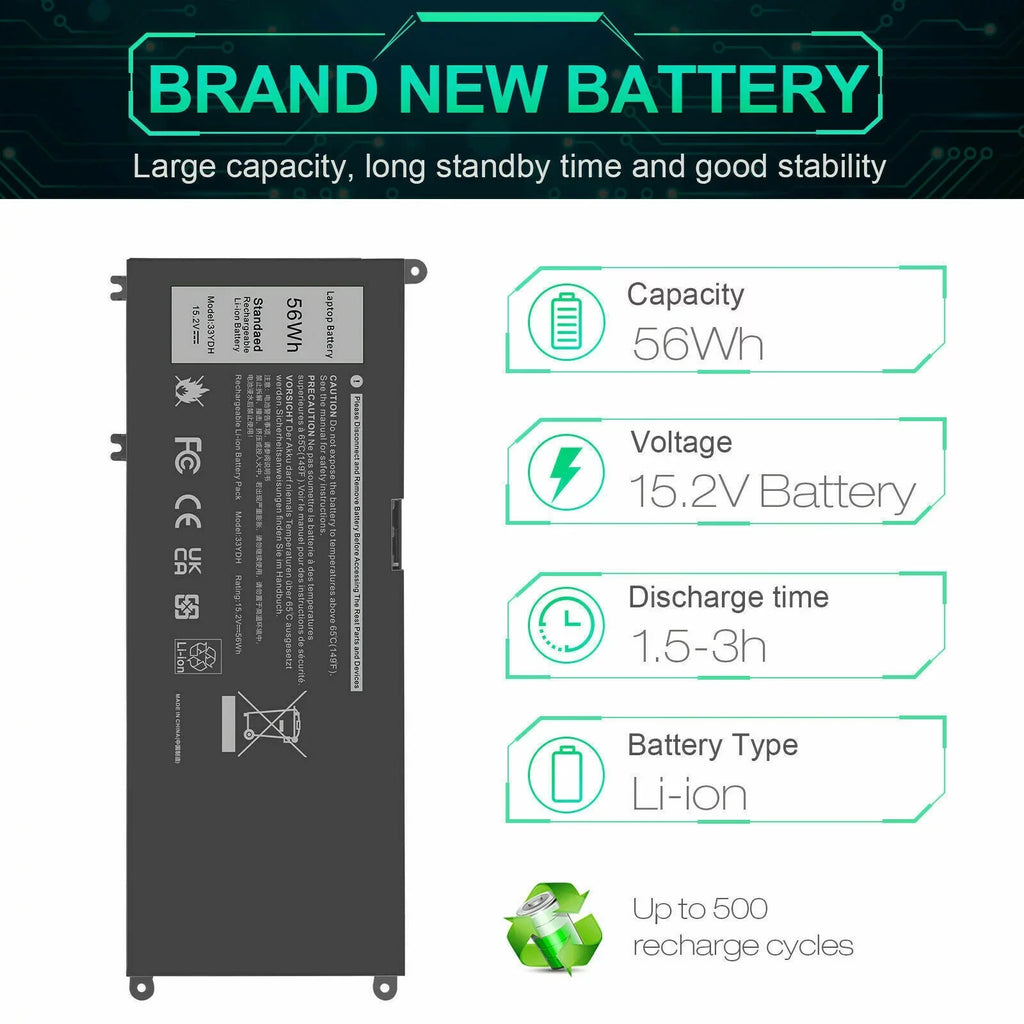 33YDH PVHT1 Portable PC Battery for Dell (G3 G5 G7) 15 3579 5587 7588/17 3779