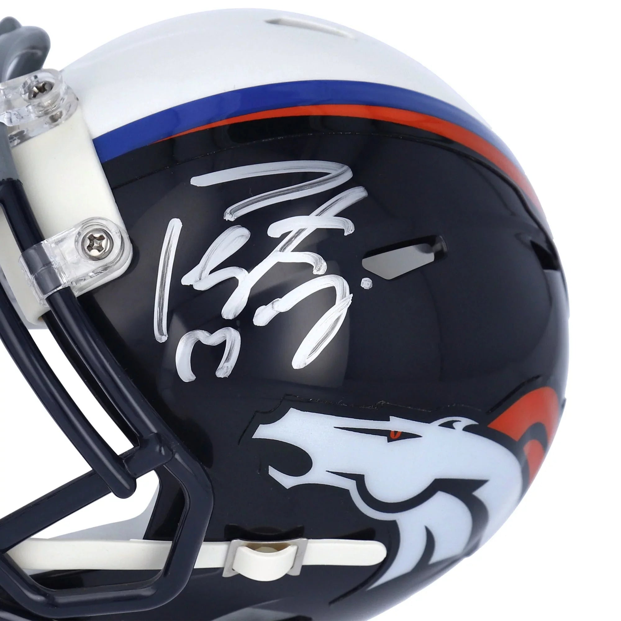 Peyton Manning Indianapolis Colts & Denver Broncos Autographed Half & Half Riddell Speed Mini Helmet - Signature on Denver Side - Fanatics Authentic Certified