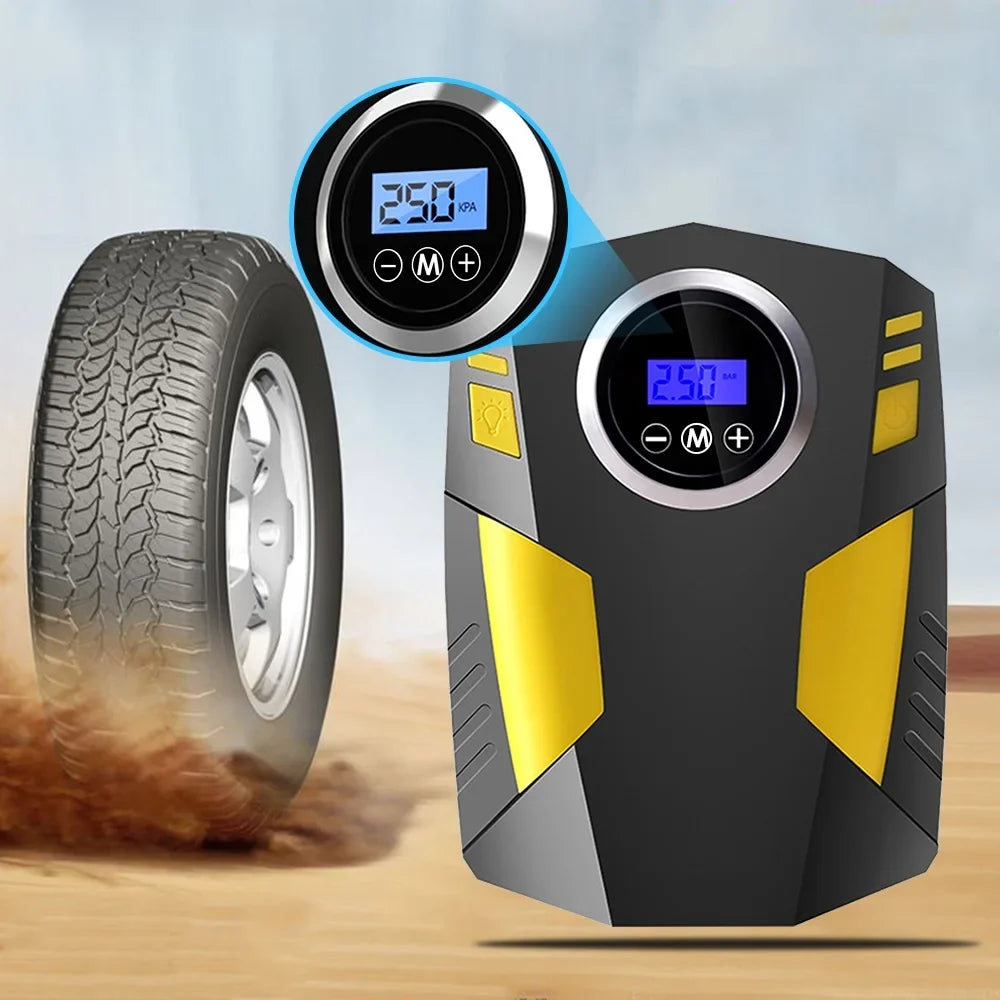 Suzicca Digital Air Compressor for Car Auto Pump Portable Tire Inflator with LED Light  12V
