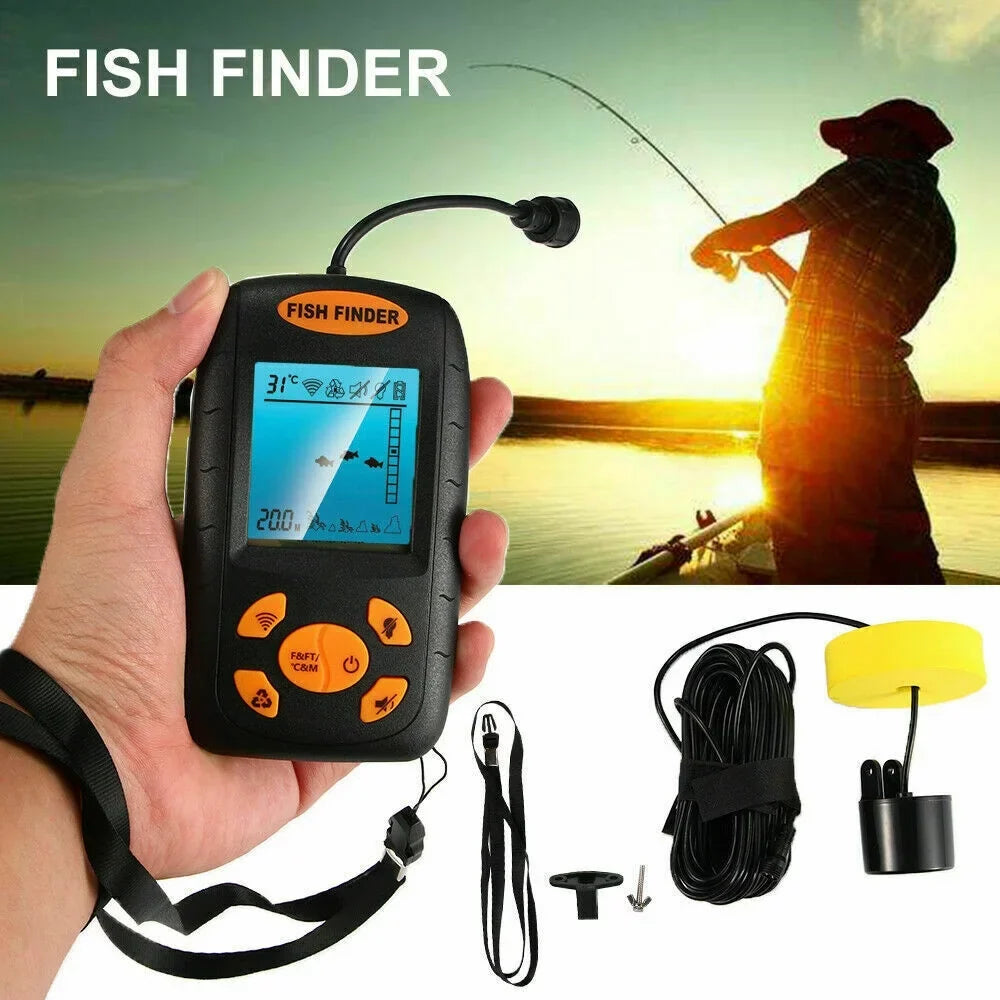 Jahy2Tech Portable Fish Finder Echo Sonar Alarm Sensor Transducer - Enhance Your Fishing Experience with Advanced Technology