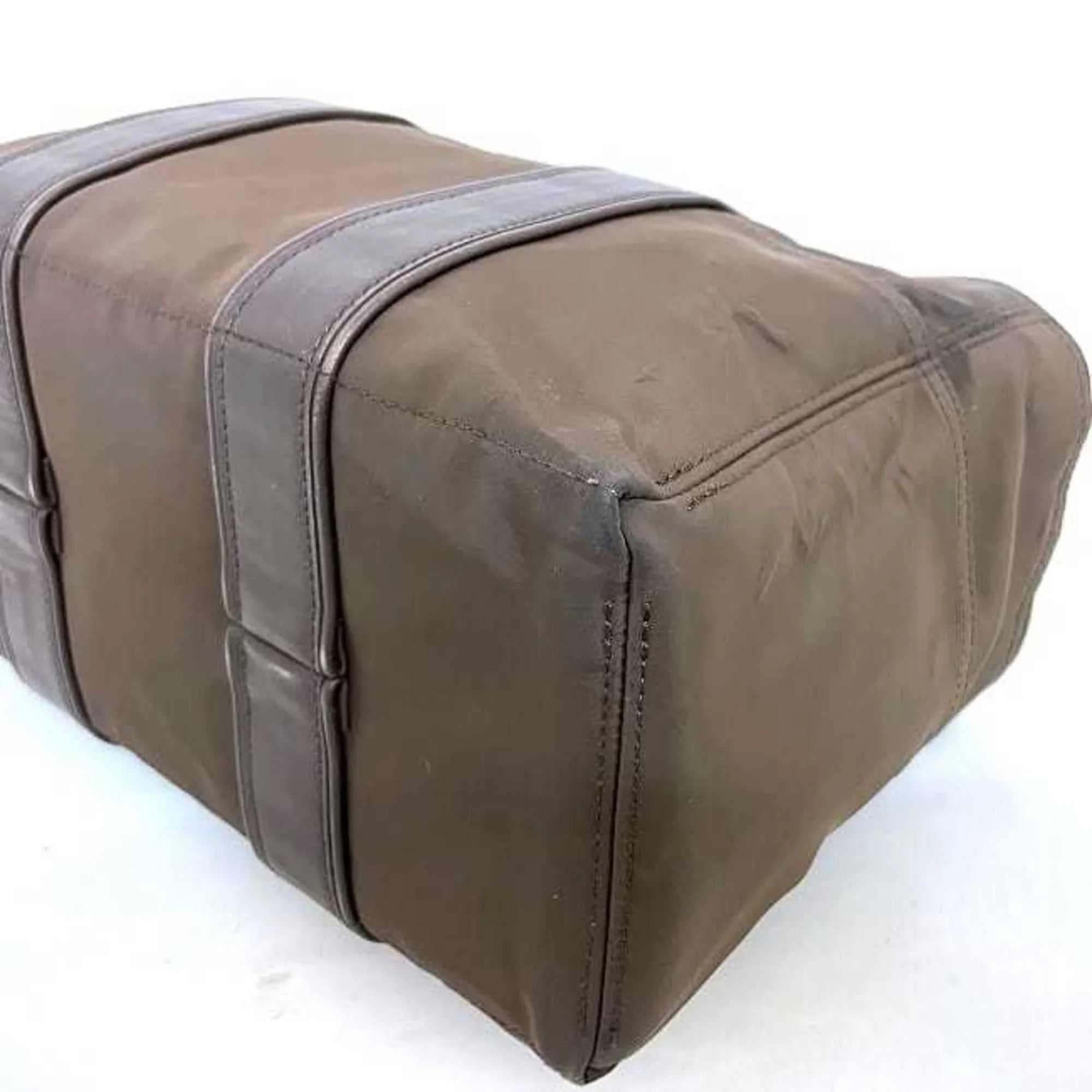 Pre-Owned Hermes Tote Bag Acapulco PM Brown Silver Handbag Nylon Leather HERMES Women's (Fair)