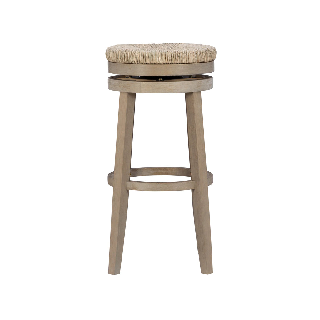 Morgan 31.5" Backless Bar Stool with Swivel, Natural with Natural Rush