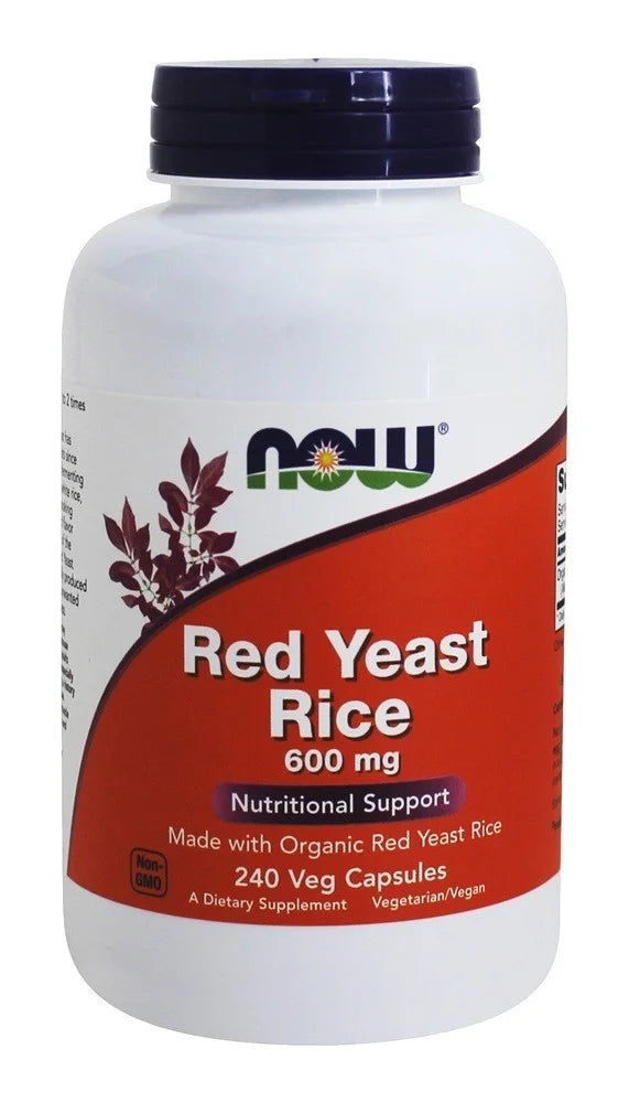 NOW Supplements, Red Yeast Rice 600 mg, Made with Organic Red Yeast Rice, 240 Veg Capsules