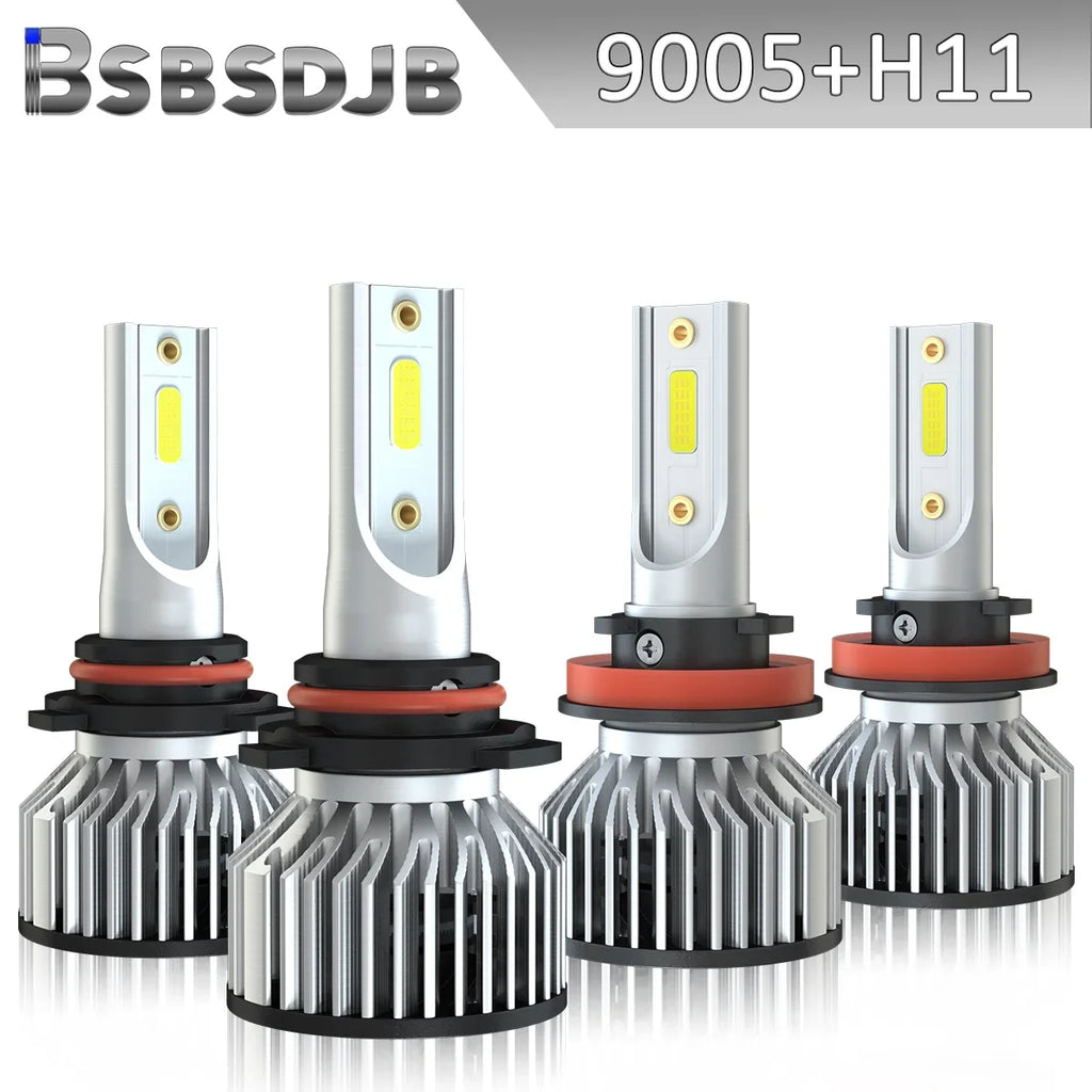 For Ram 1500 2019-2022 Front LED Headlight High Low Beam White Bulbs 9005+H11