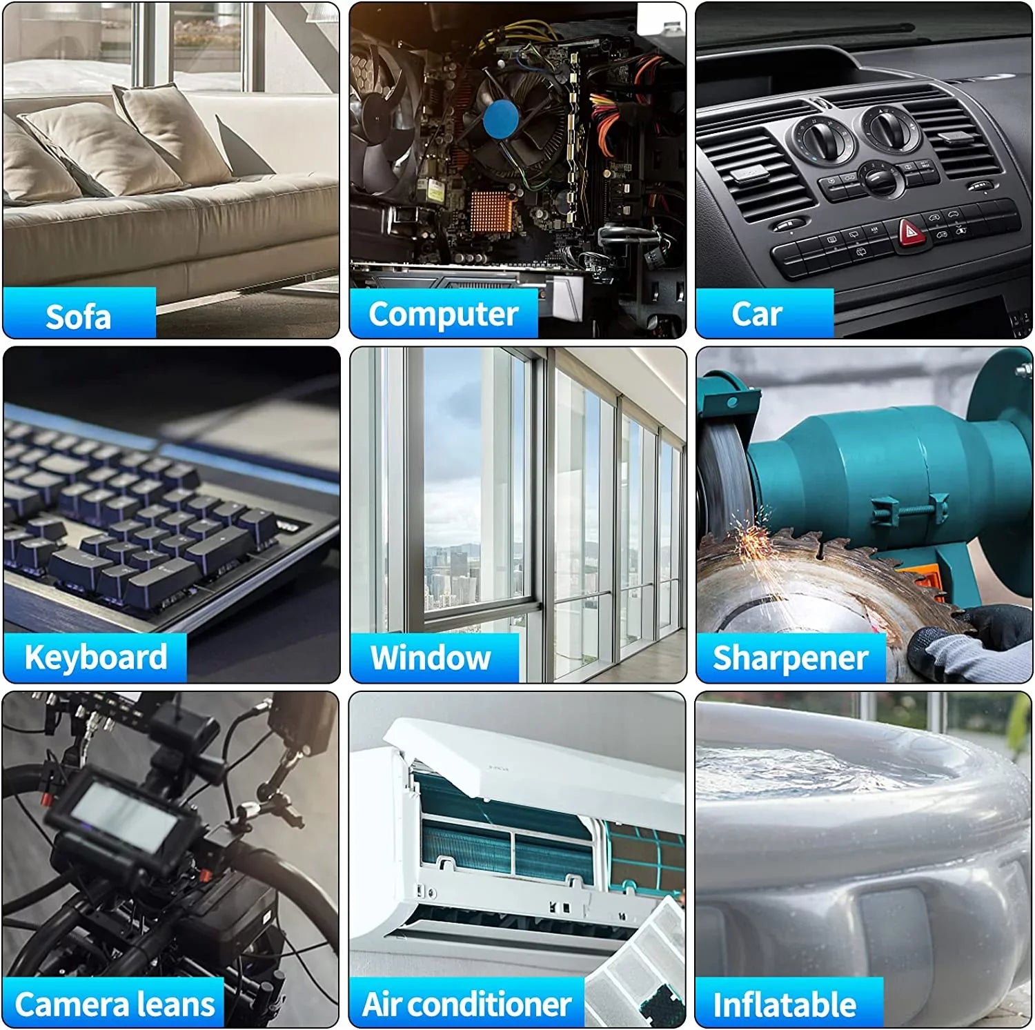 Cordless Compressed Air Duster, 51000RPM, 3 Speed, 6000mAh10W Fast Charging Powerful Keyboard Cleaner with LED Light for Dust Off/Cleaning Computer/Conditioner/Car