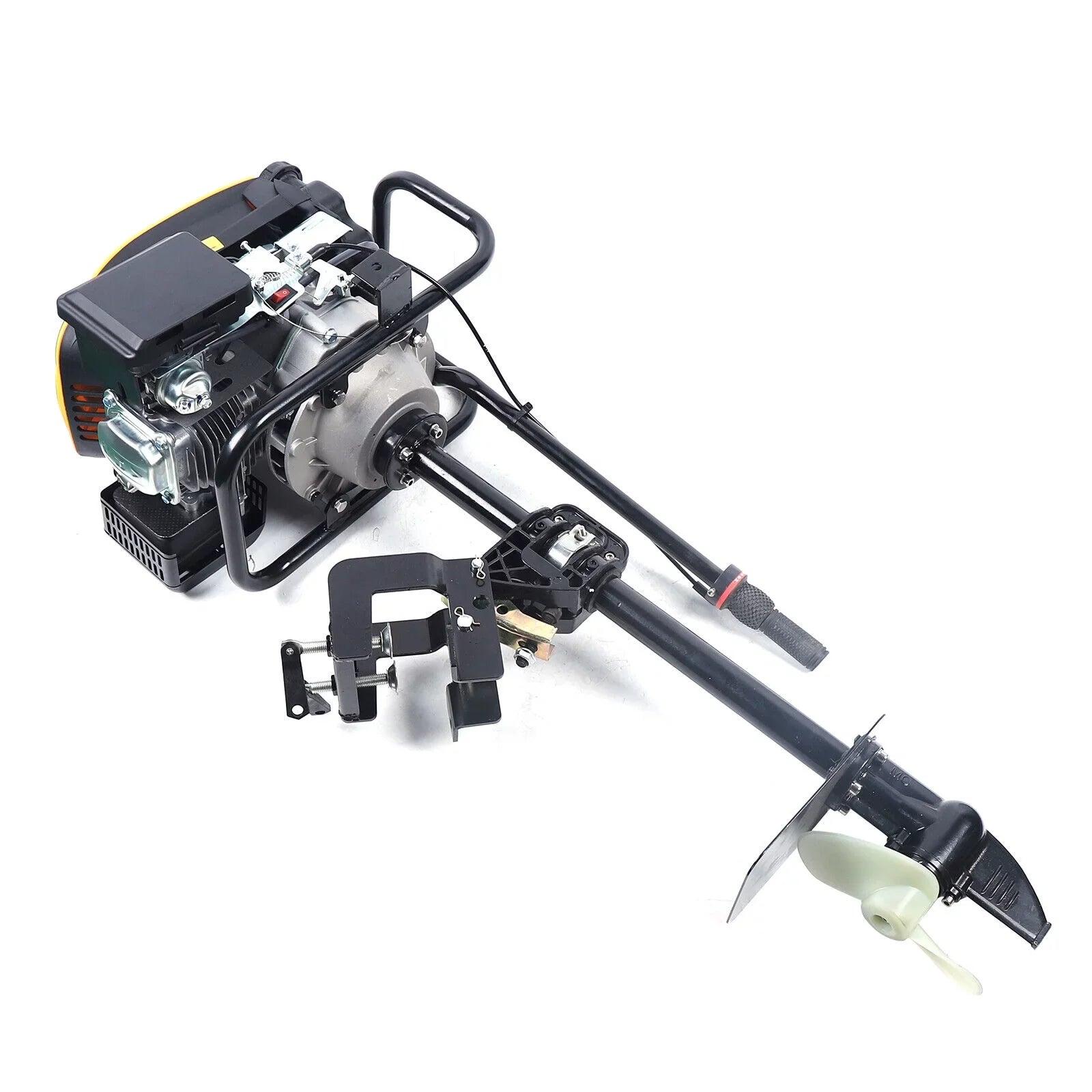 Miumaeov 4 Stroke 9 HP Outboard Motor 225 CC Fishing Boat Engine Air Cooling Single Cylinder Heavy Duty Boat Engine Marine Engine with TAS Ignition System 3600 r/min