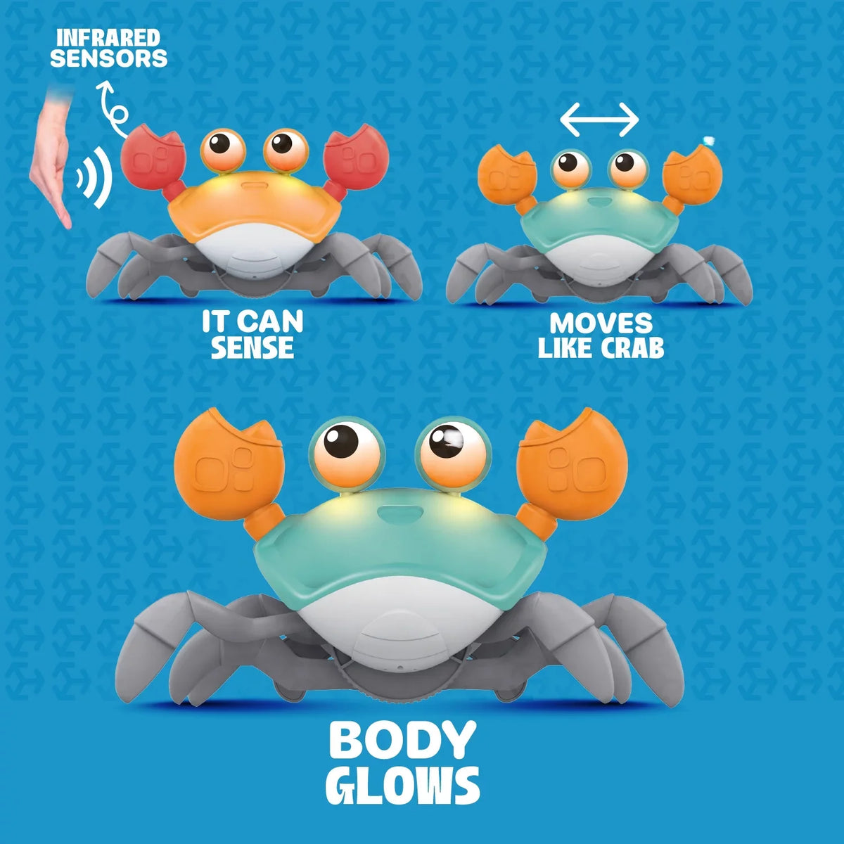 Alin Cute Baby Toys Infant Crawling Crab: Tummy Time Toy Gifts For Kids And 36 Months Toddlers For Learning Crawl, Walking & Music Development Interactive Birthday Gift