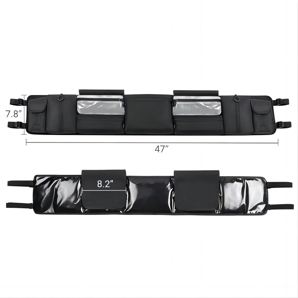 MICTUNING UTV Roll Cage Organizer, Cargo Rear Storage Bag Gear Tool Bag with Multiple Pockets Compatible
