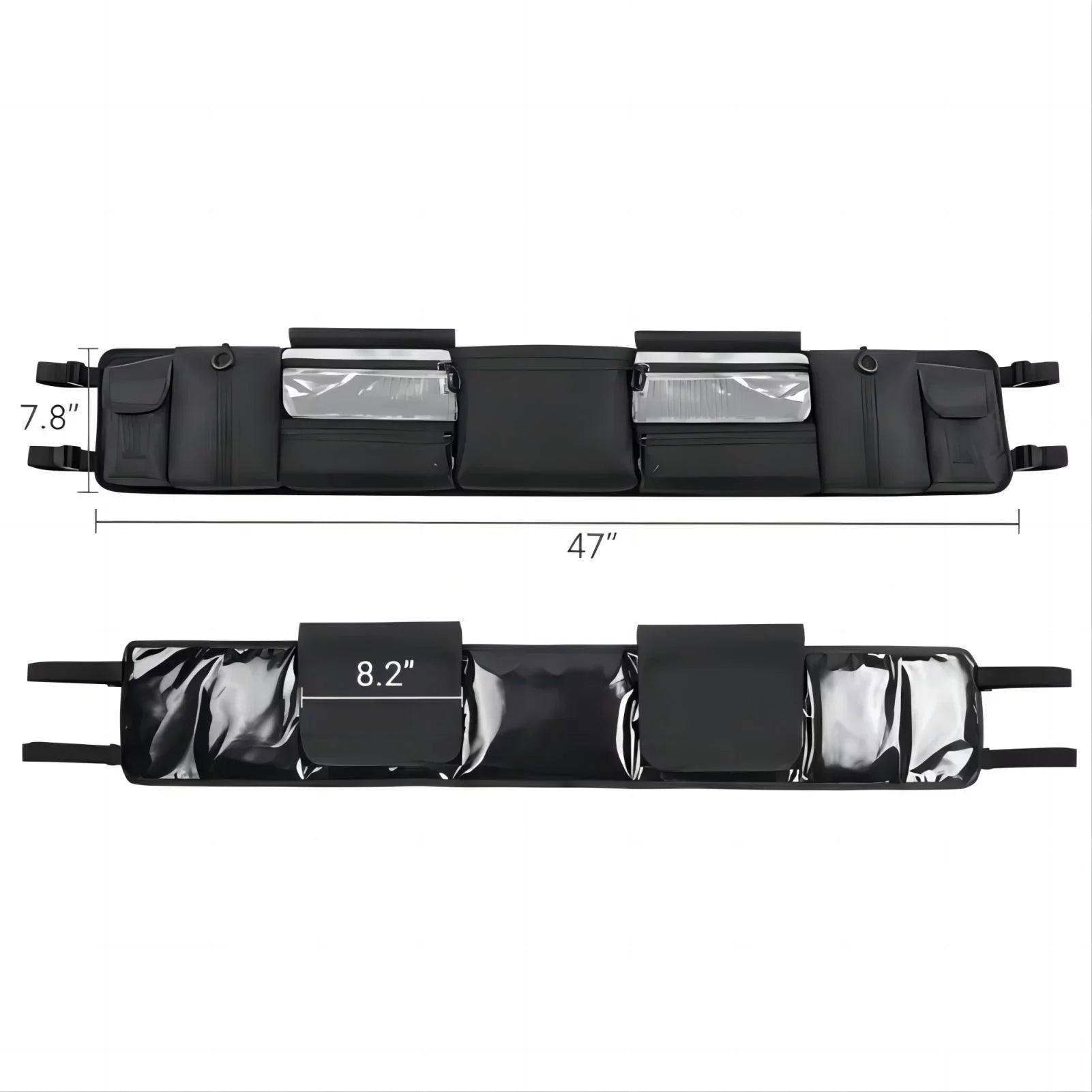 MICTUNING UTV Roll Cage Organizer, Cargo Rear Storage Bag Gear Tool Bag with Multiple Pockets Compatible